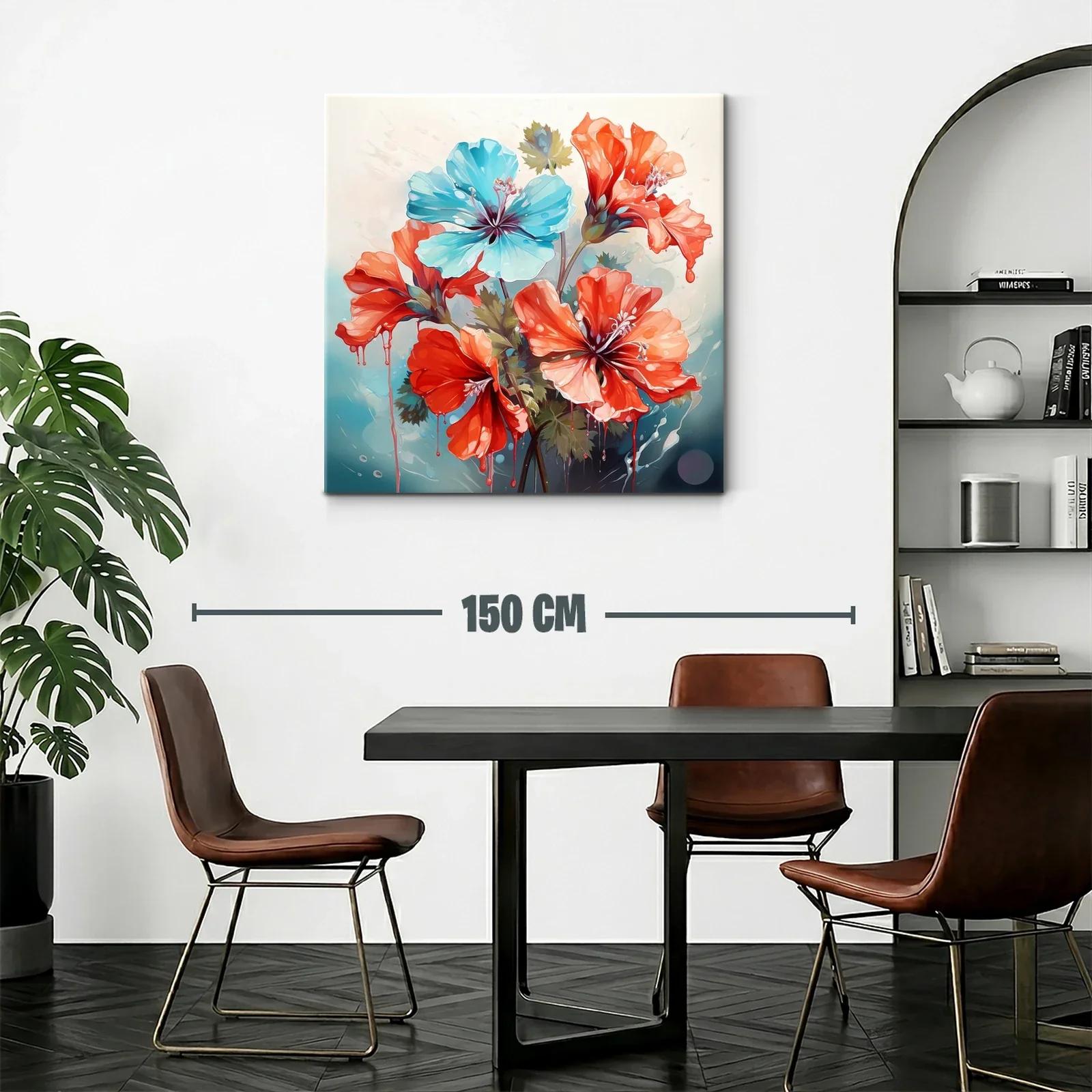 Flores vibrantes en tonos rojos y azules frescos — miniatura 2