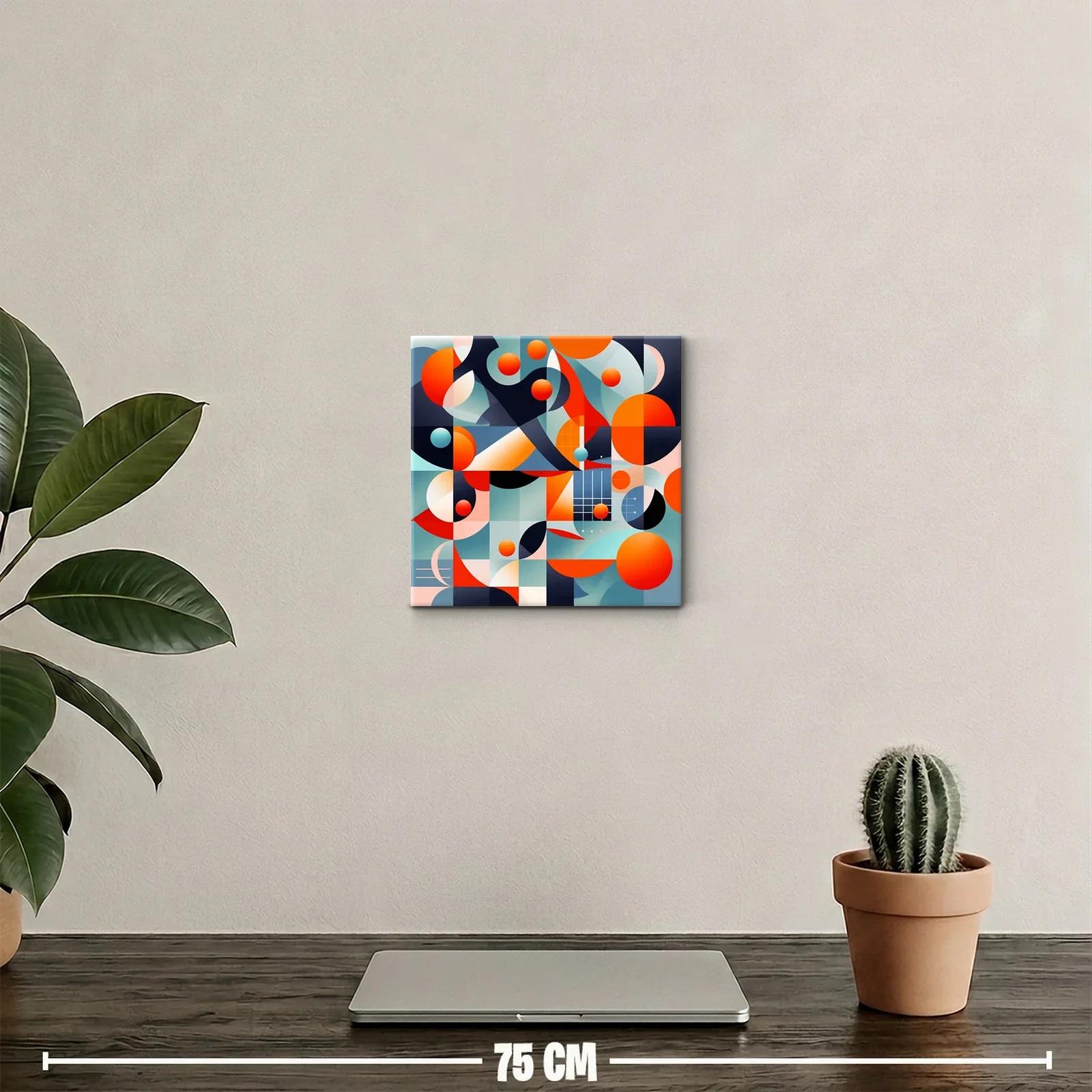Arte abstracto vibrante con formas geométricas y círculos intensos — miniatura 2