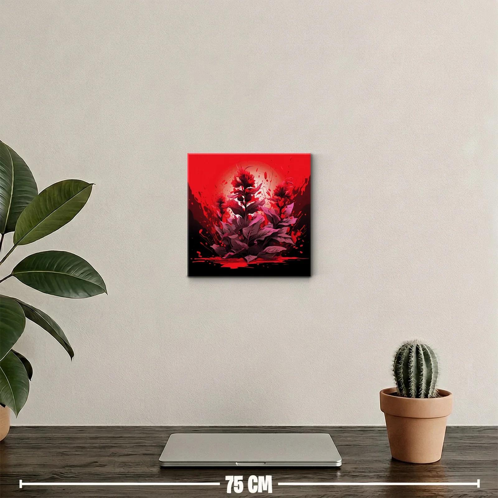 Florecer en Rojo Intenso con Contrastes Oscuros y Púrpuras — miniatura 2