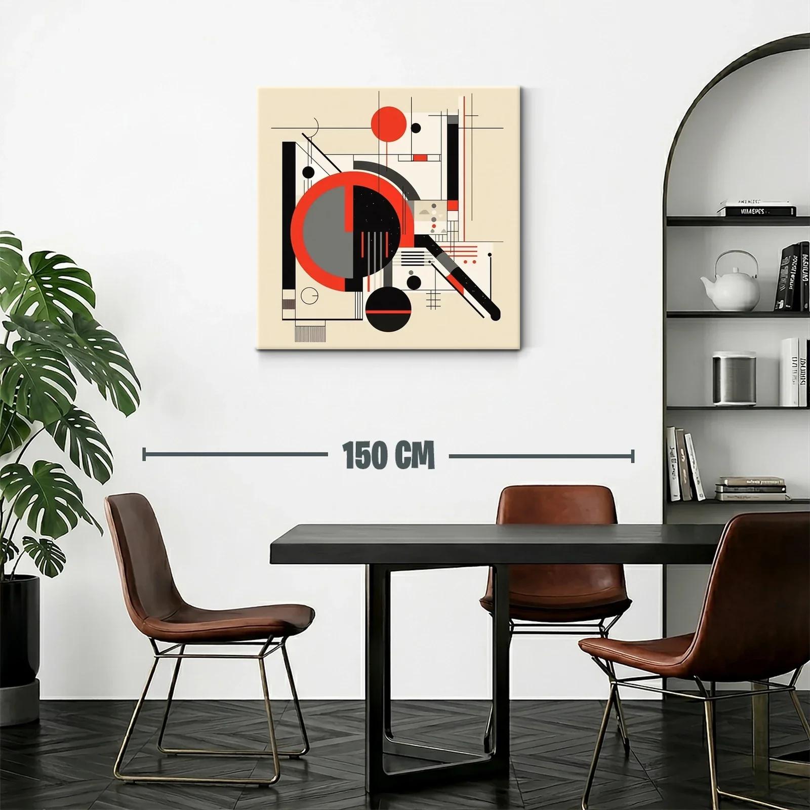 Composición abstracta en tonos rojos y negros geométrica — miniatura 2