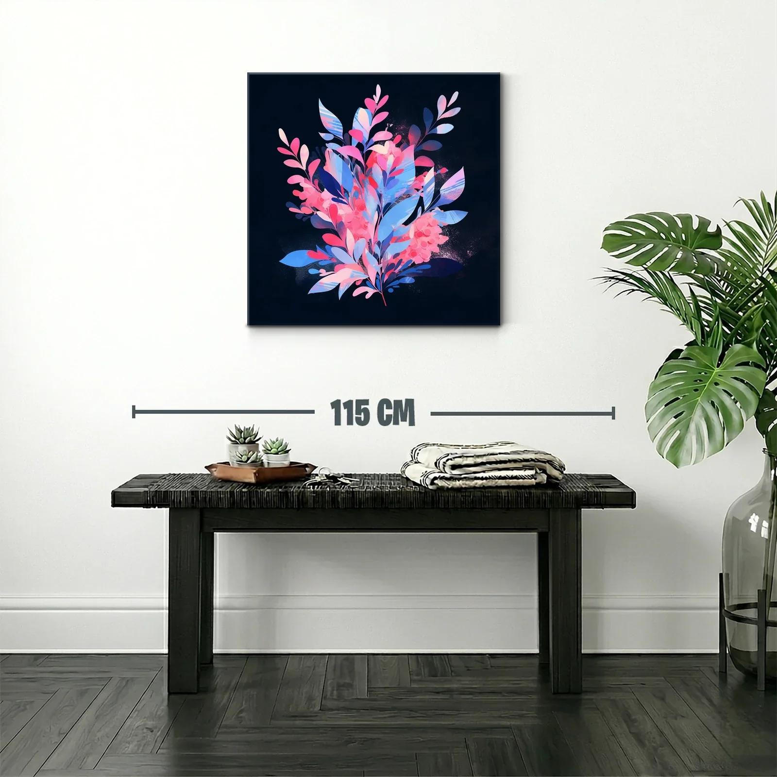 Composición floral vibrante con tonos rosa y azul — miniatura 2