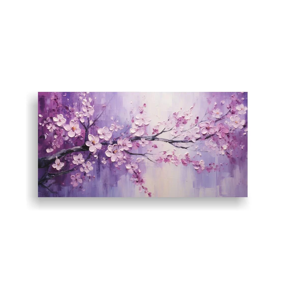Cuadro rama de flor de cerezo en tonos lila y rosa — imagen principal