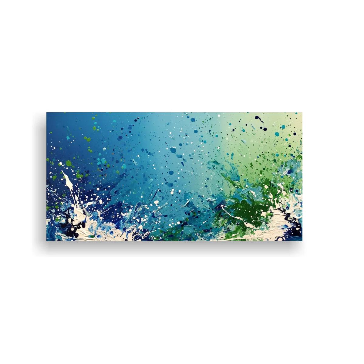 Cuadro salpicaduras abstractas turquesa y azul — imagen principal