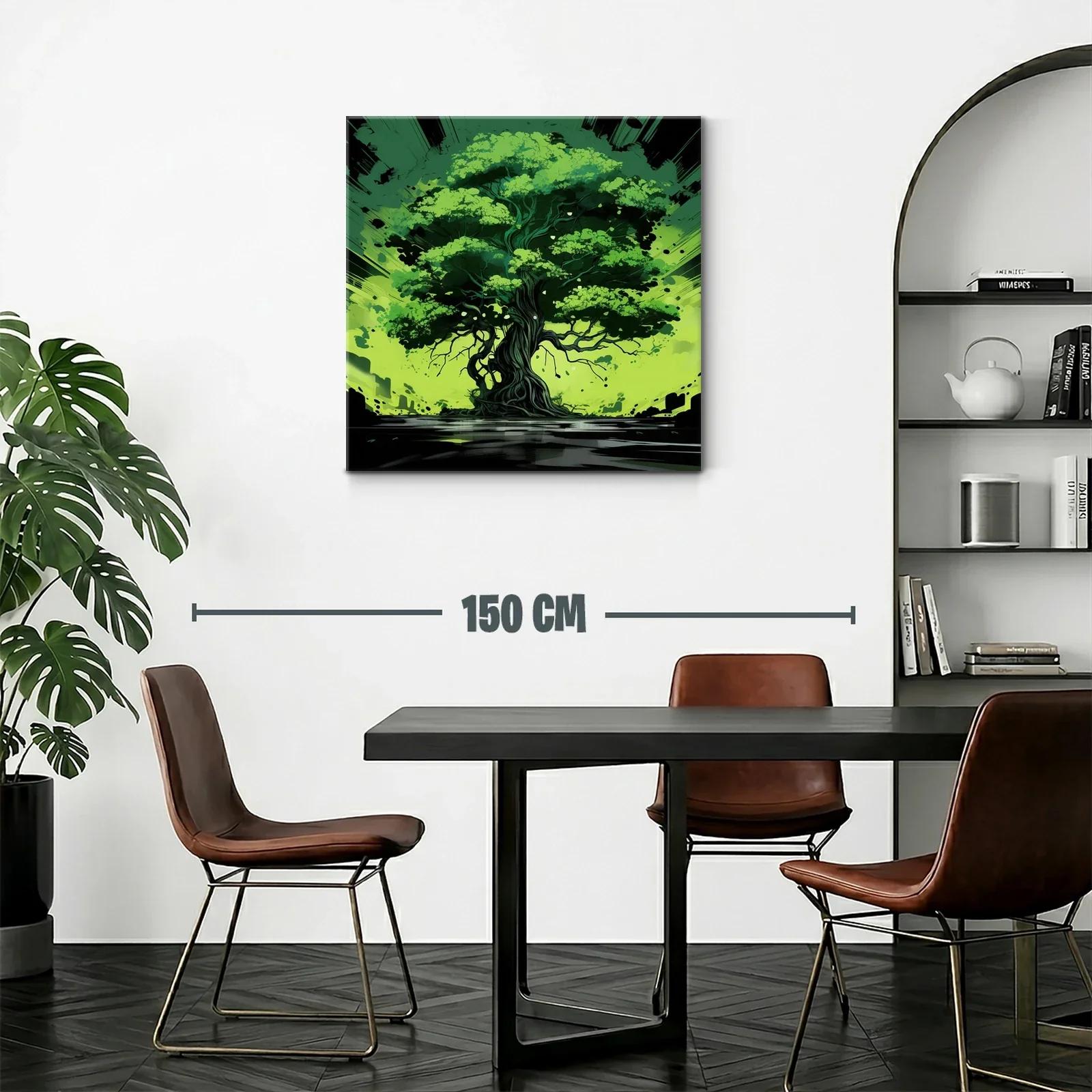 Impresionante composición de árbol vibrante en tonos verdes — miniatura 2