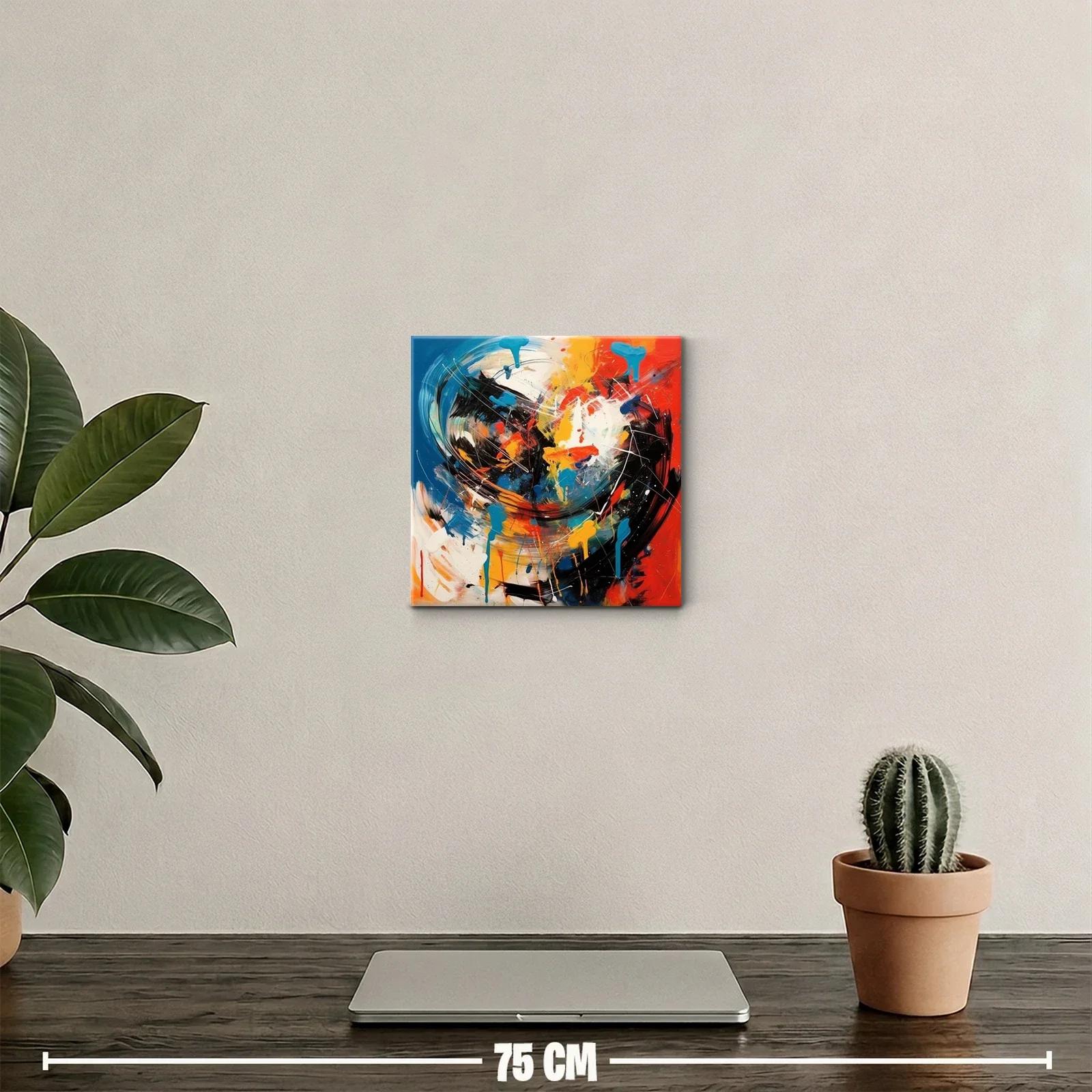 Cuadro abstracto con colores intensos y dinámicos — miniatura 2