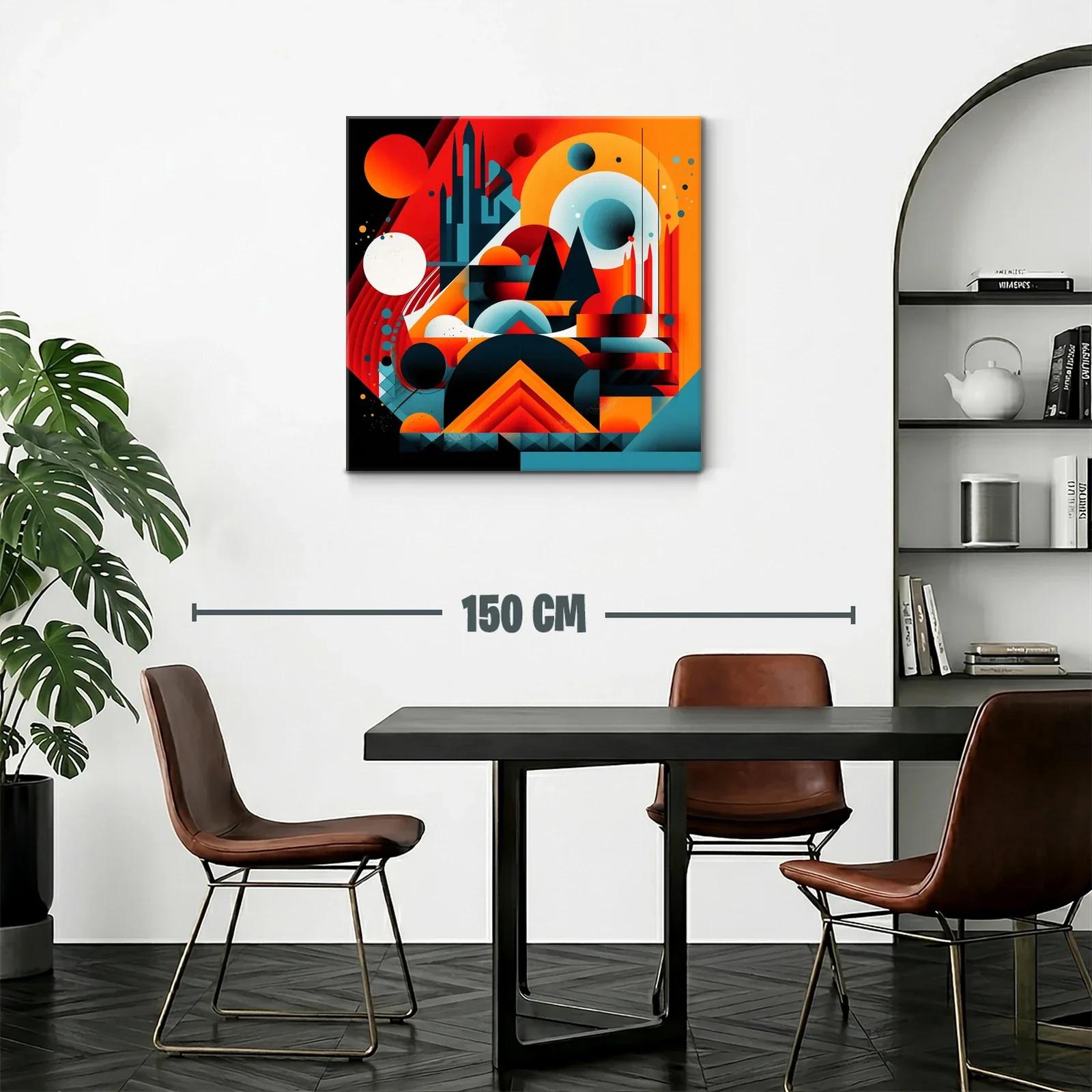 Composición geométrica vibrante con figuras abstractas y contrastes intensos — miniatura 2