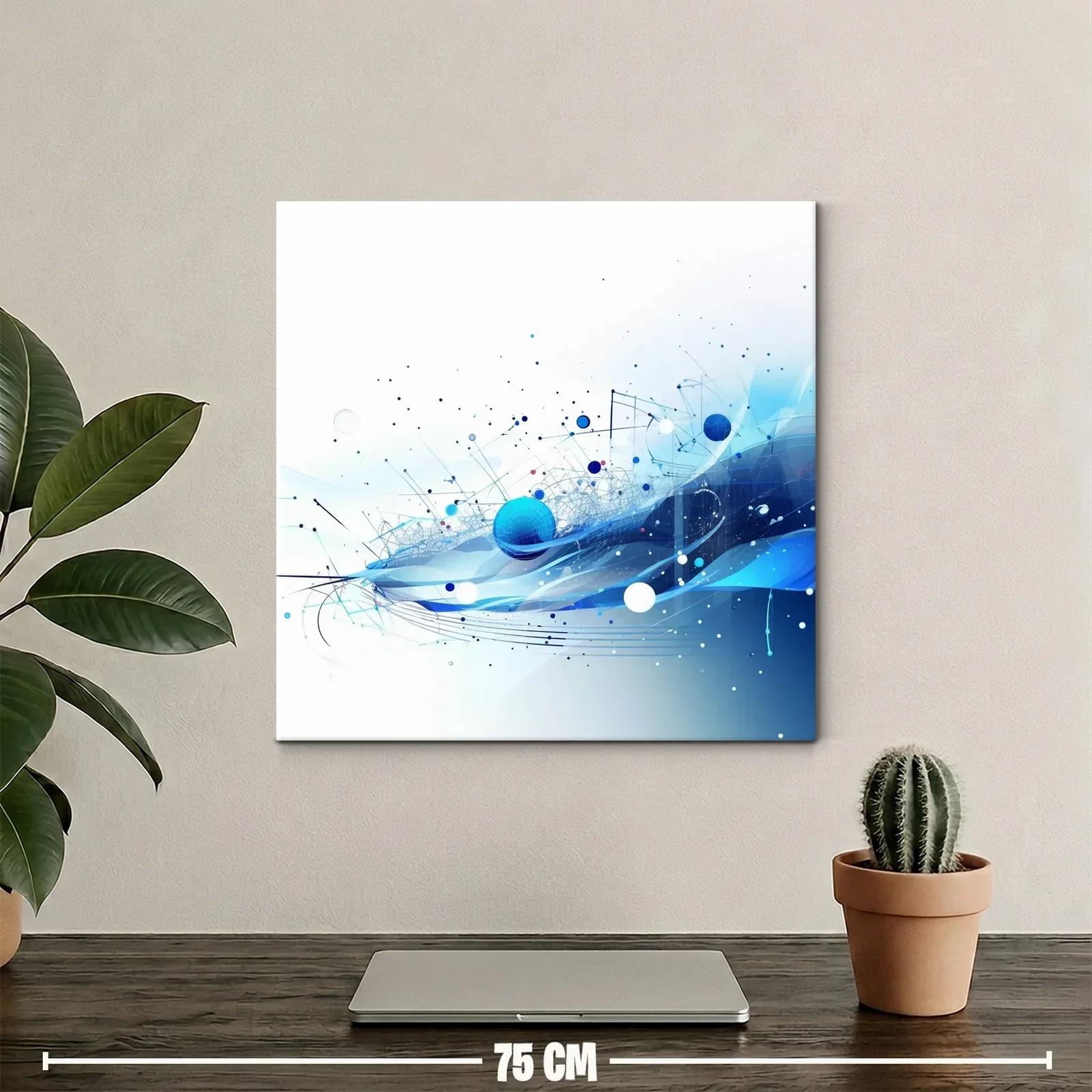 Composición abstracta en tonos azul y blanco dinámicos — miniatura 2