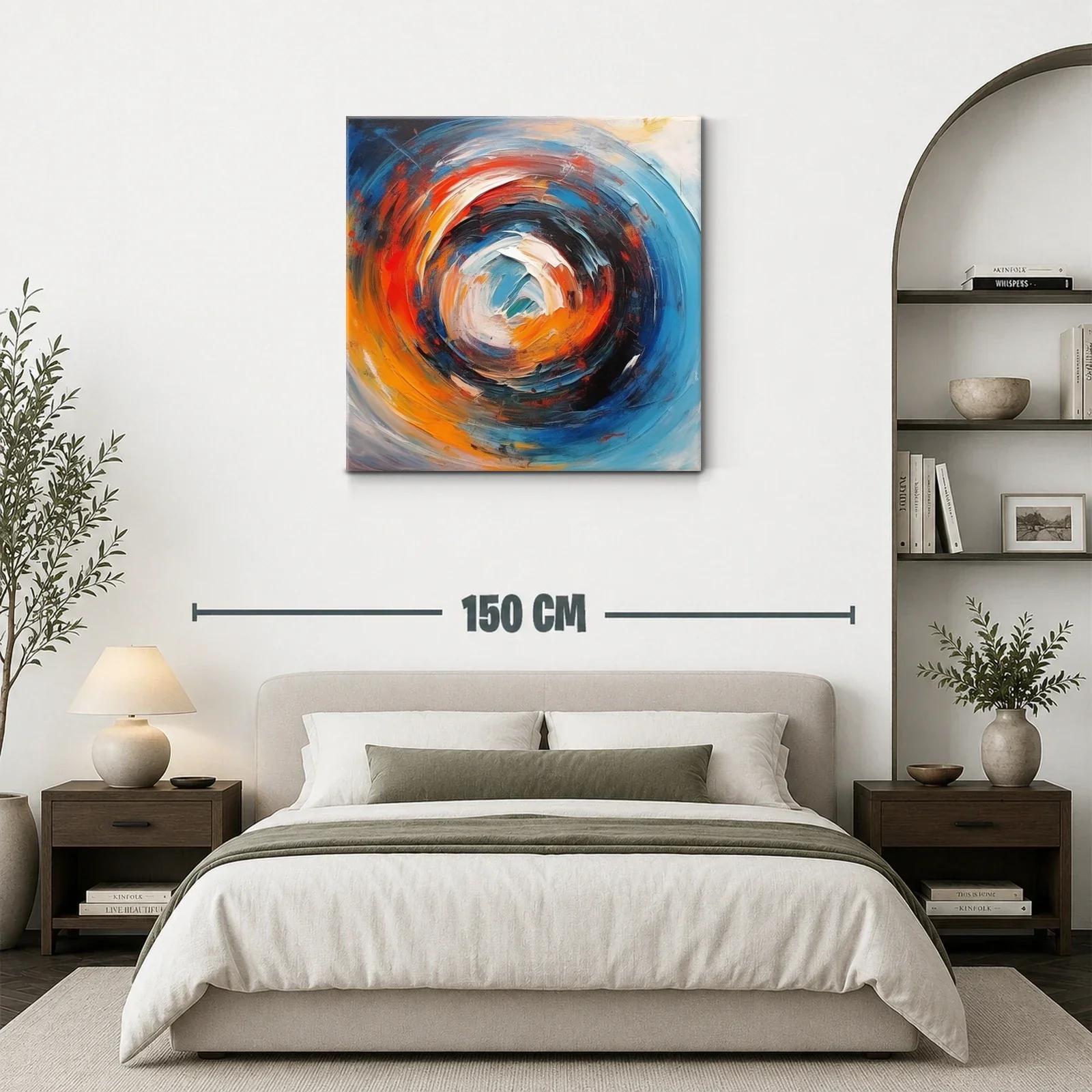 Composición abstracta en tonos vivos y azulados — miniatura 3
