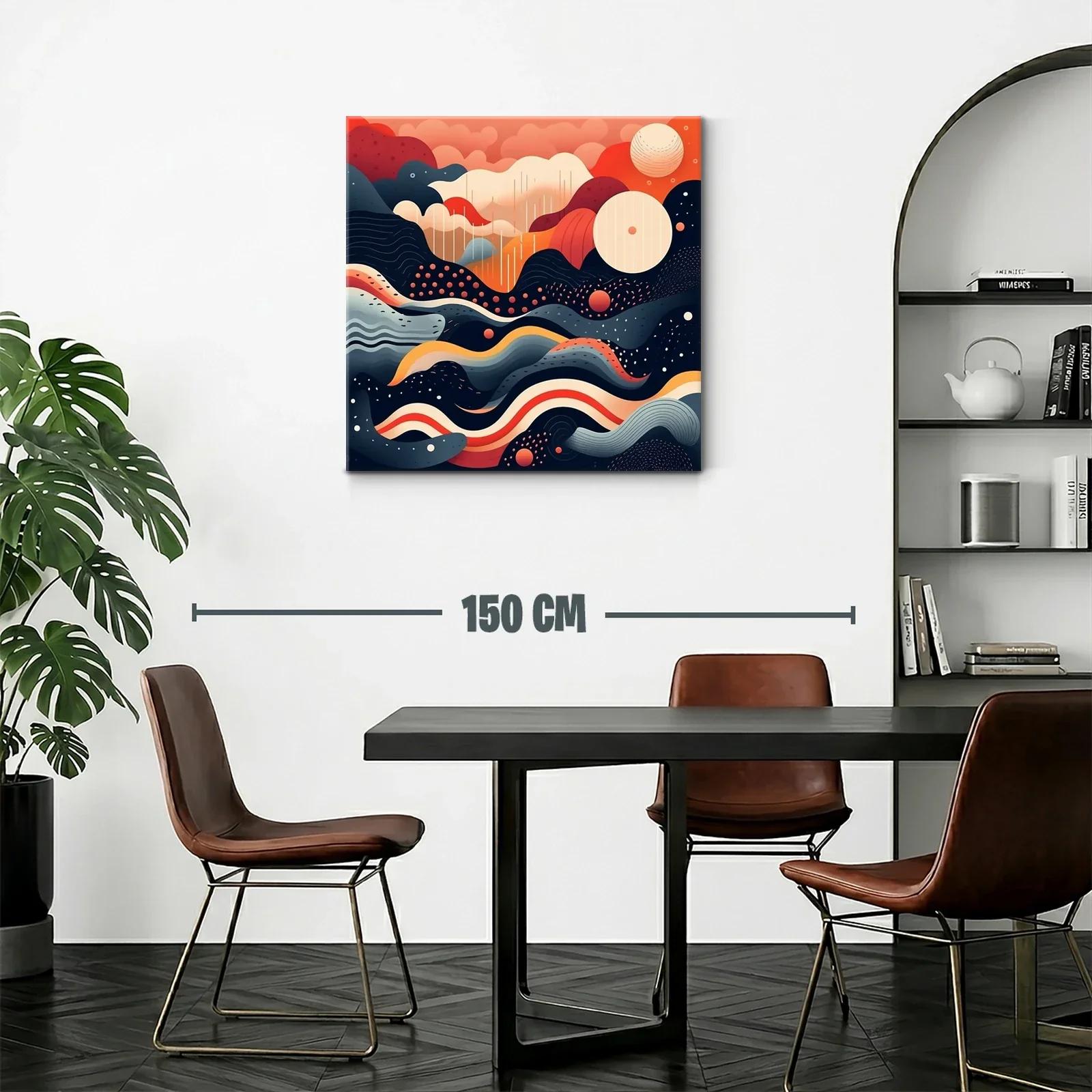 Maravilloso cuadro abstracto con ondas y esferas vibrantes — miniatura 2