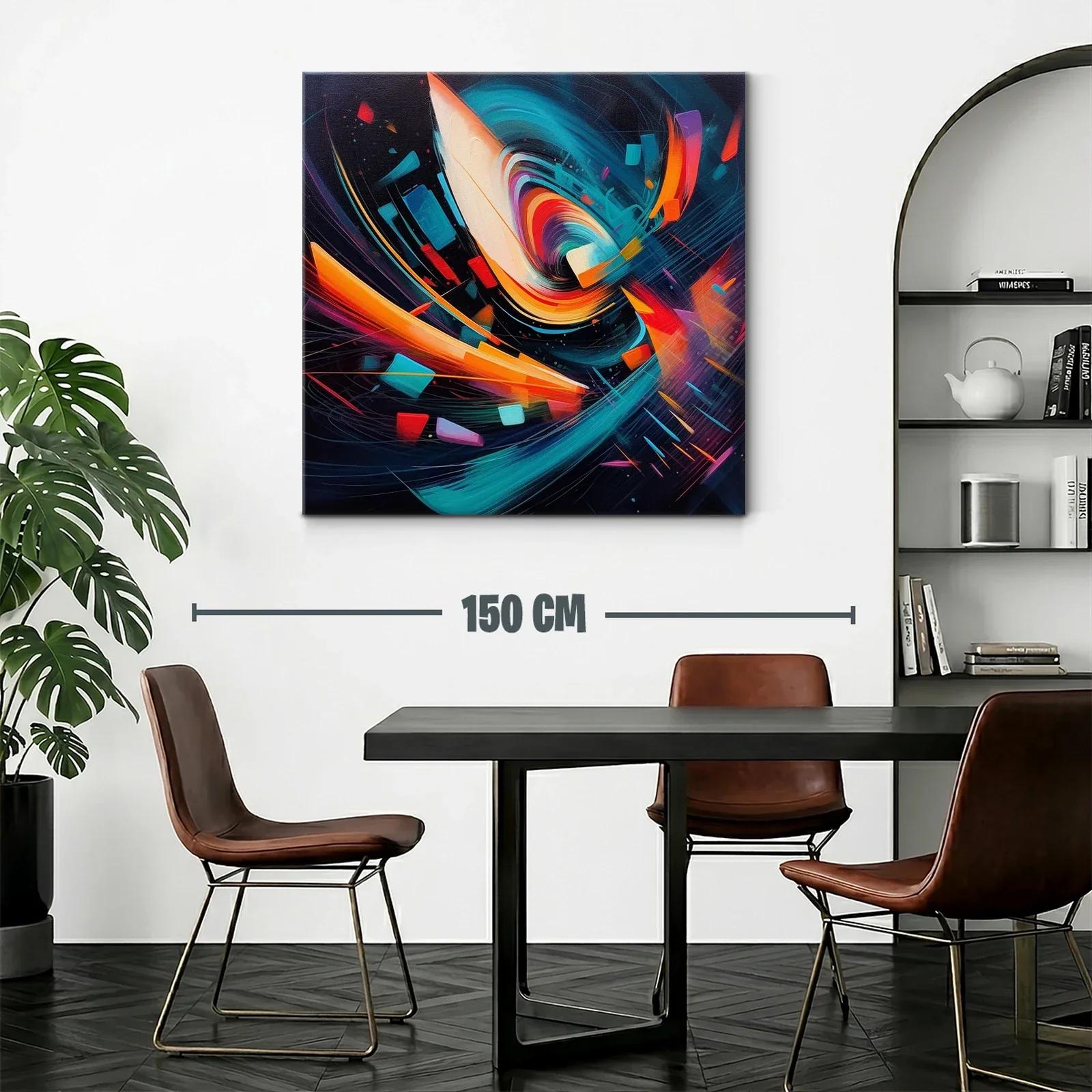 Arte abstracto dinámico con vibrantes tonos cálidos y fríos — miniatura 2