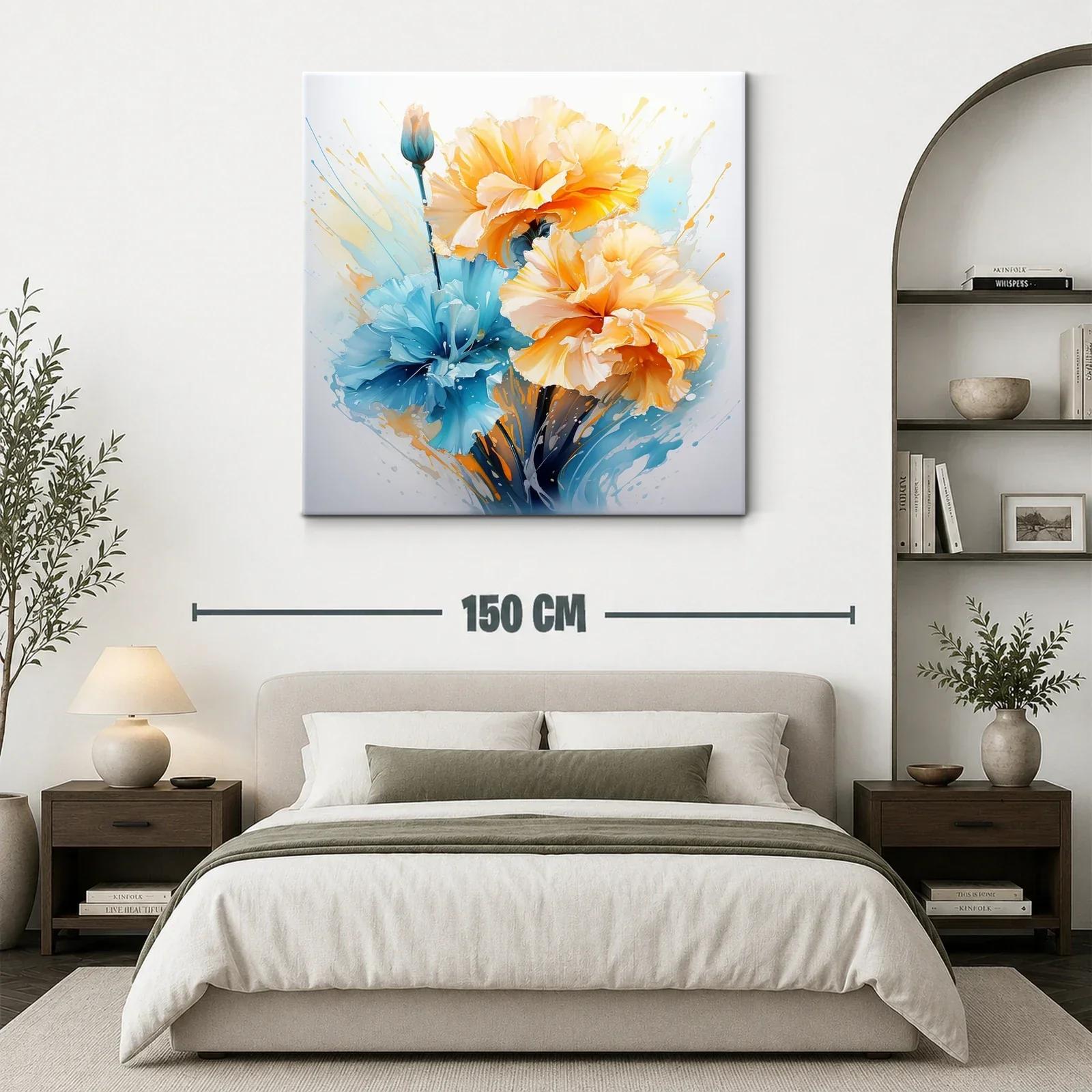 Flores vibrantes en tonos azul y amarillo cálido — miniatura 3