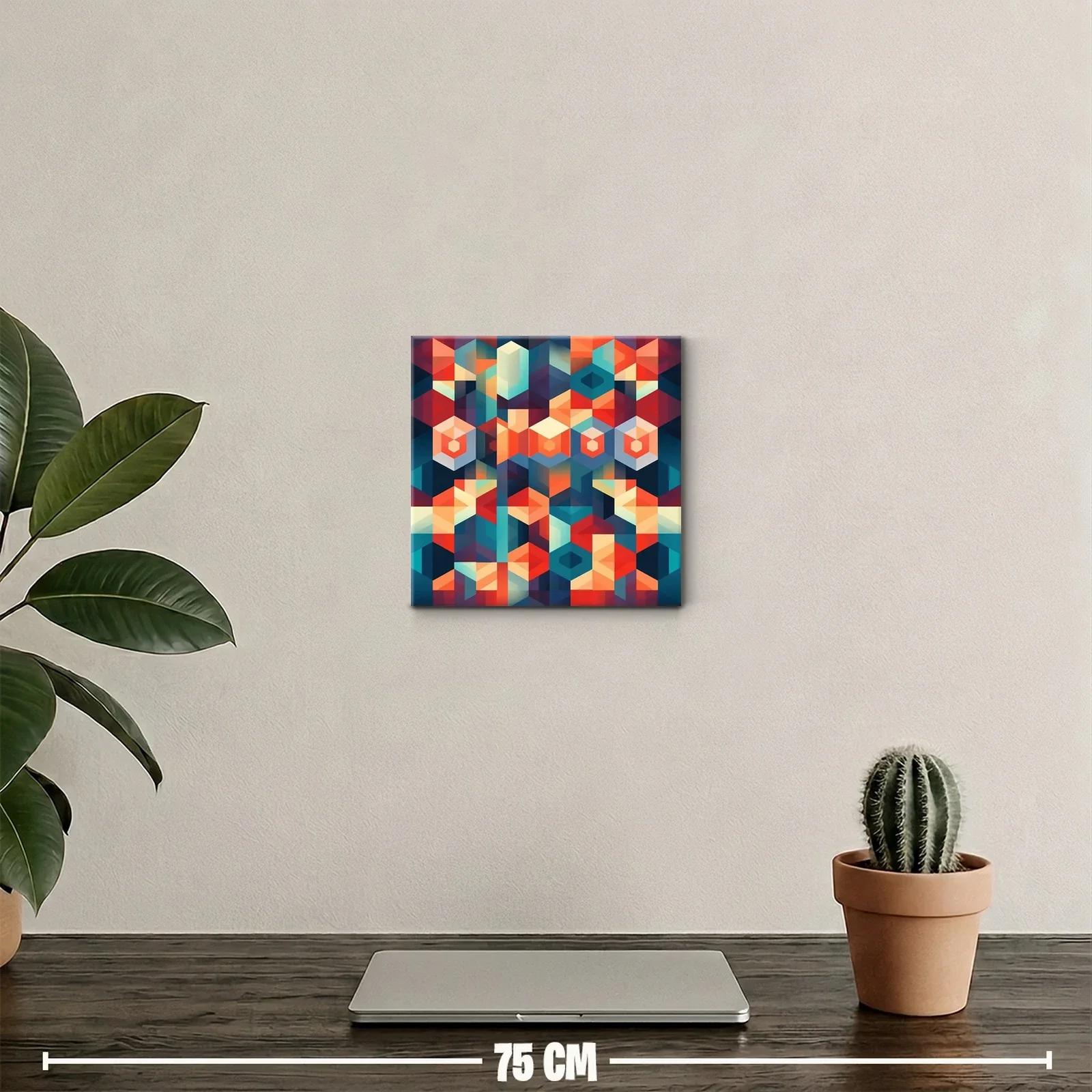Composición geométrica colorida con formas hexagonales y prismas — miniatura 2