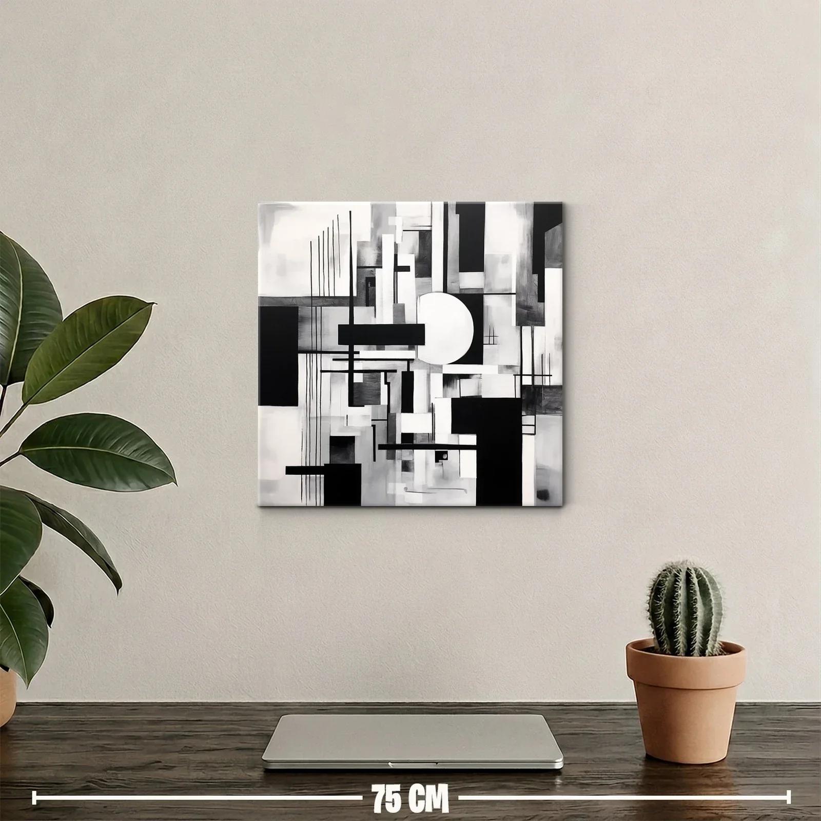 Composición abstracta en blanco y negro geométrica y elegante — miniatura 2