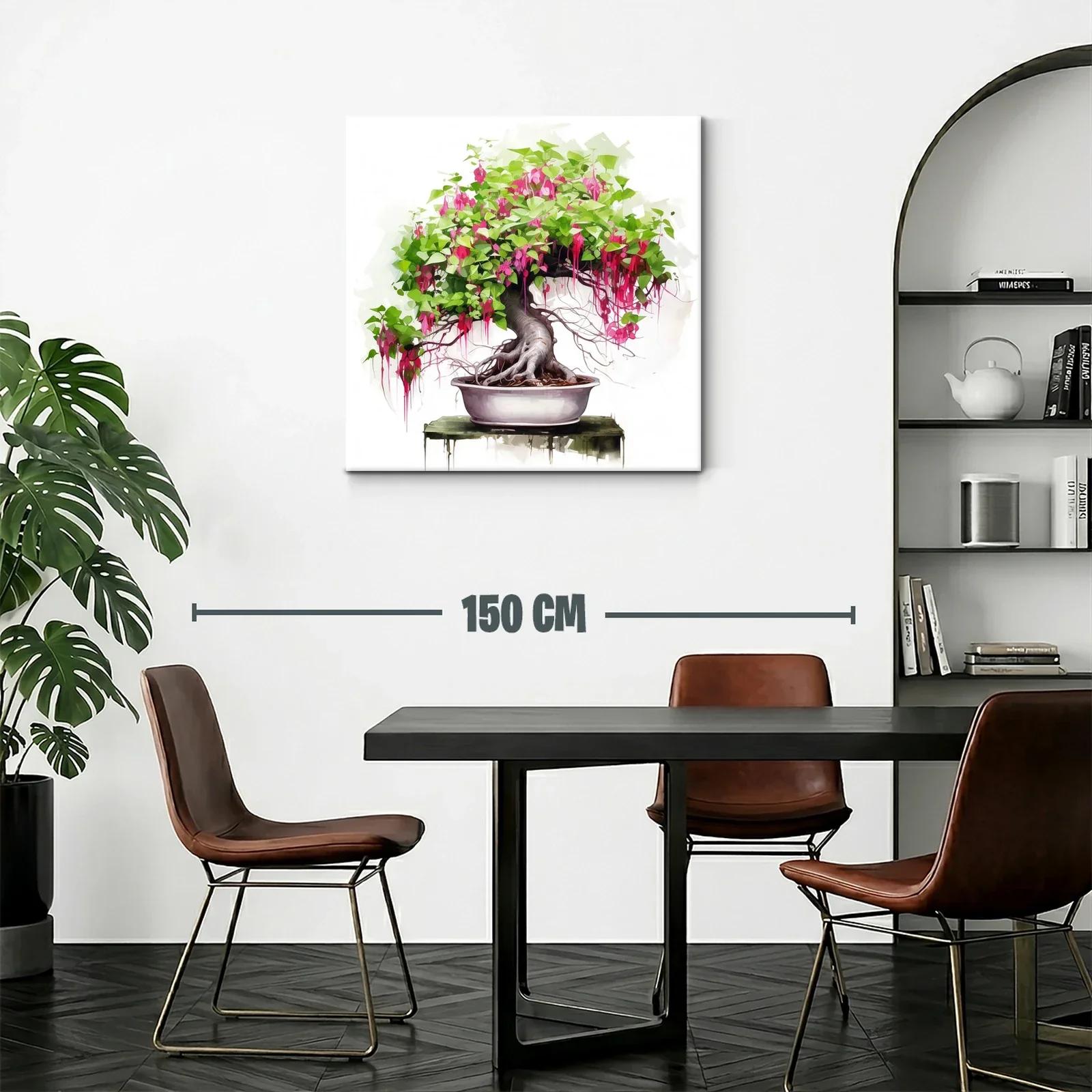 Bonsái con flores rosas y follaje verde vibrante — miniatura 2