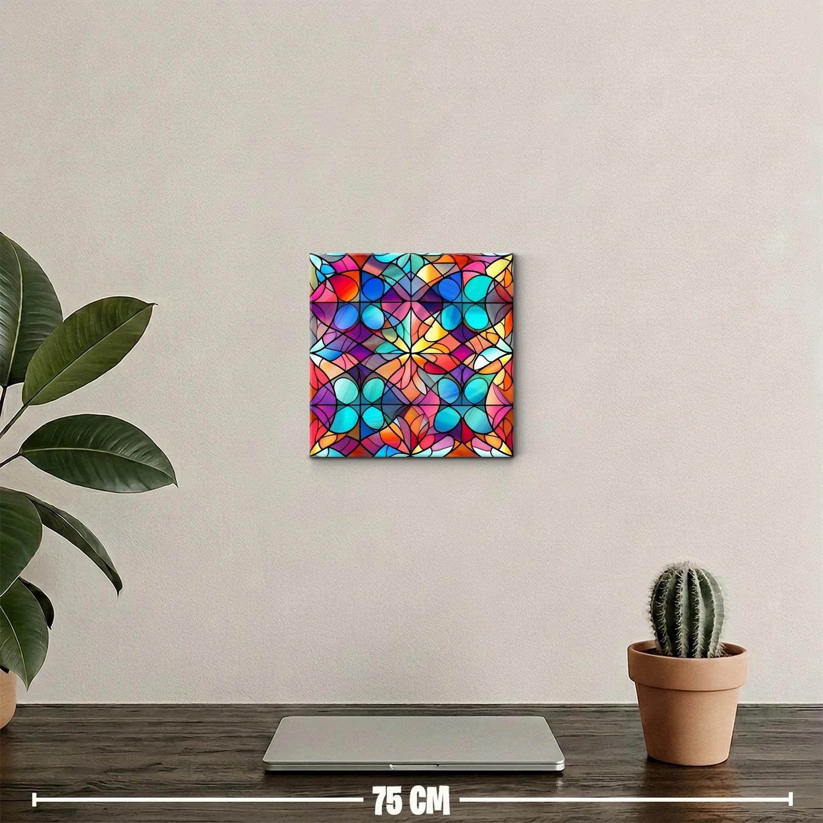 Cuadro decorativo colorido con diseño abstracto y geométrico — miniatura 2