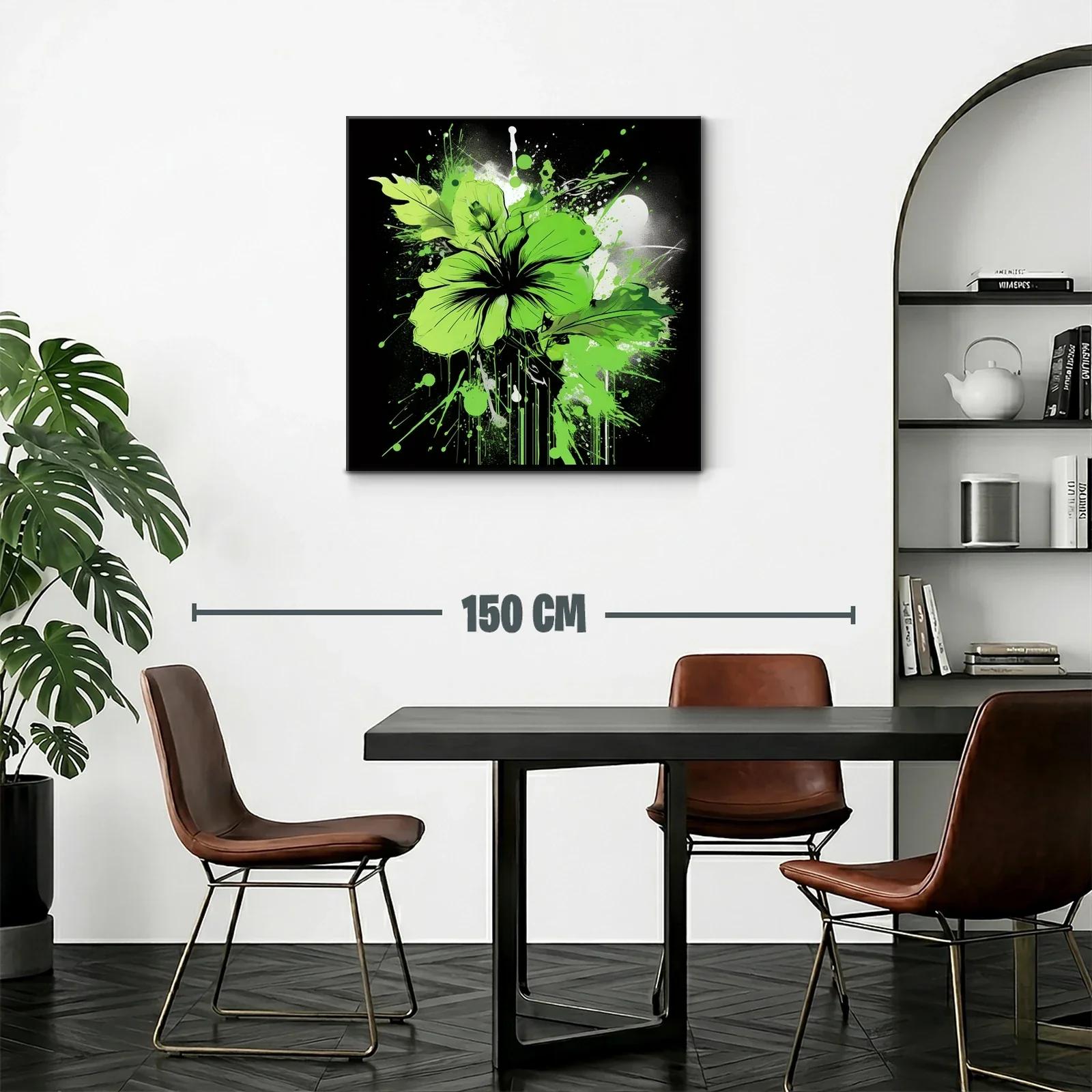 Flor verde vibrante con explosión artística sobre fondo oscuro — miniatura 2