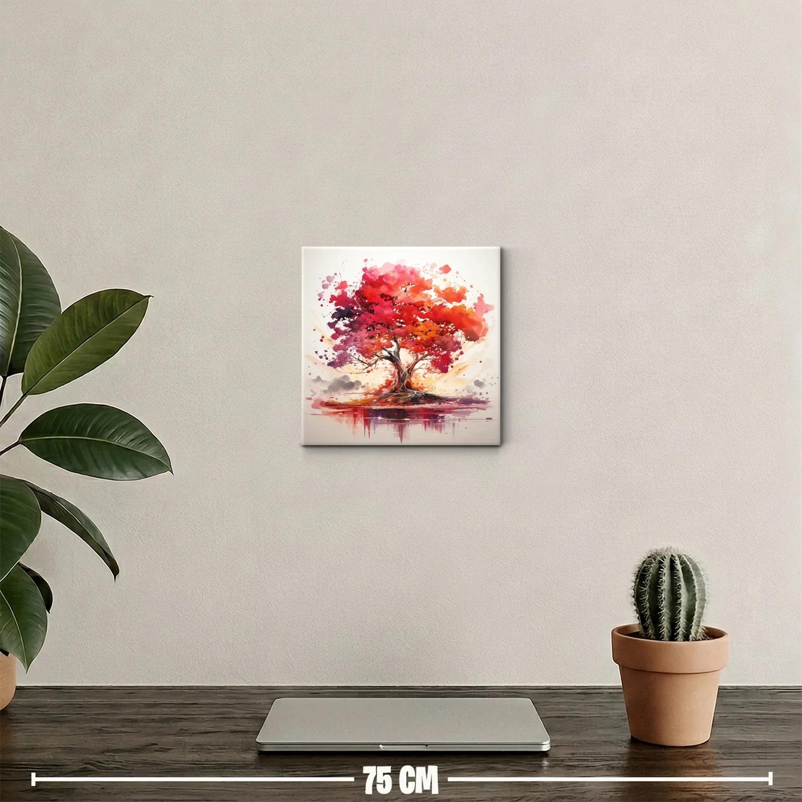 Árbol vibrante en tonos cálidos para decoración única — miniatura 2