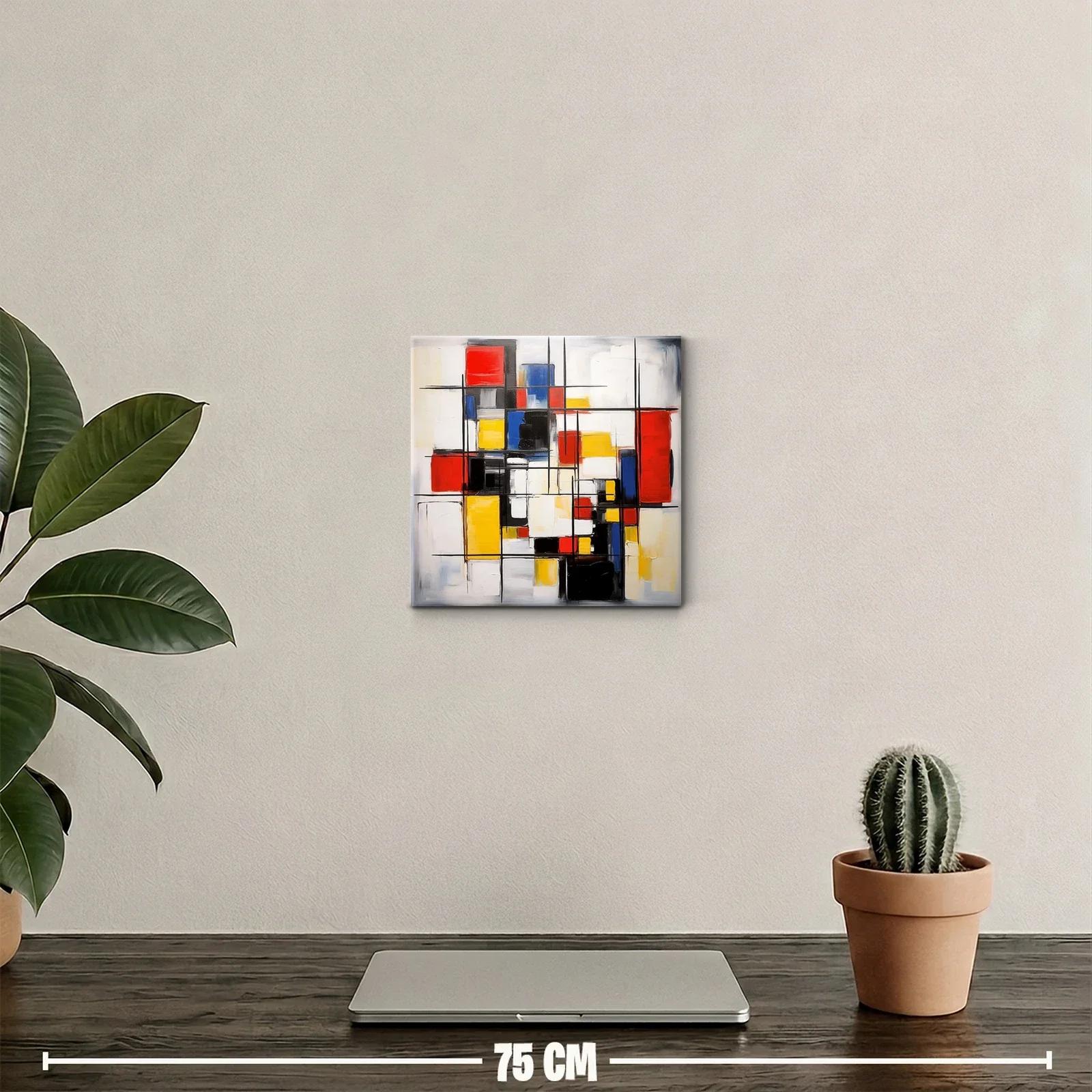 Composicion abstracta con bloques de colores vivos y lineas negras — miniatura 2