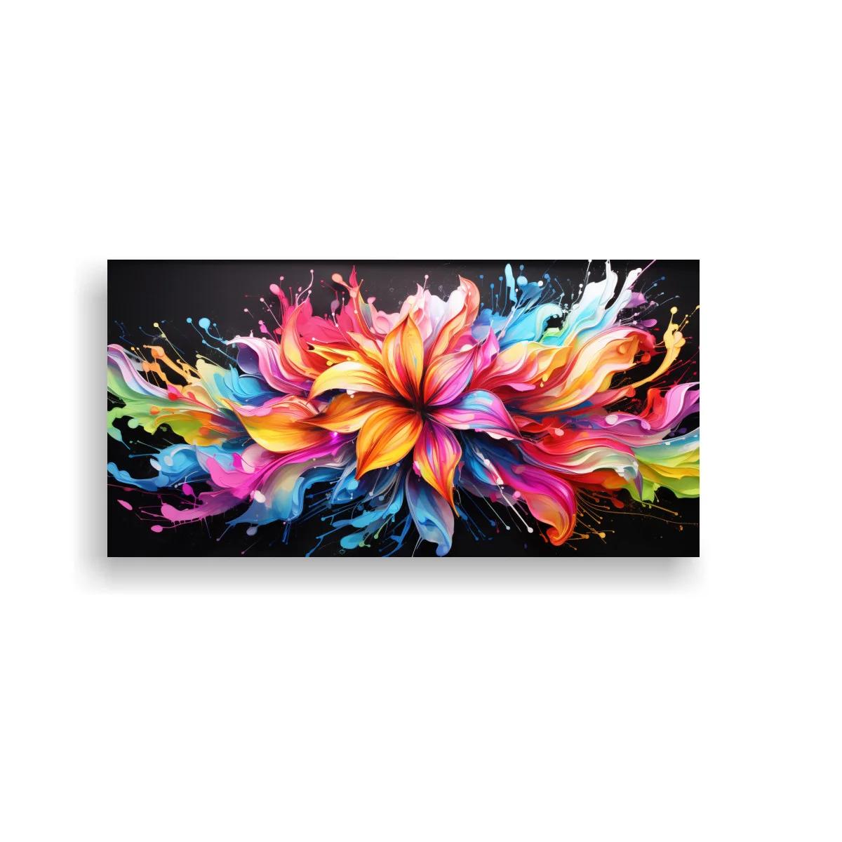 Cuadro flor multicolor con estallido de color — imagen principal