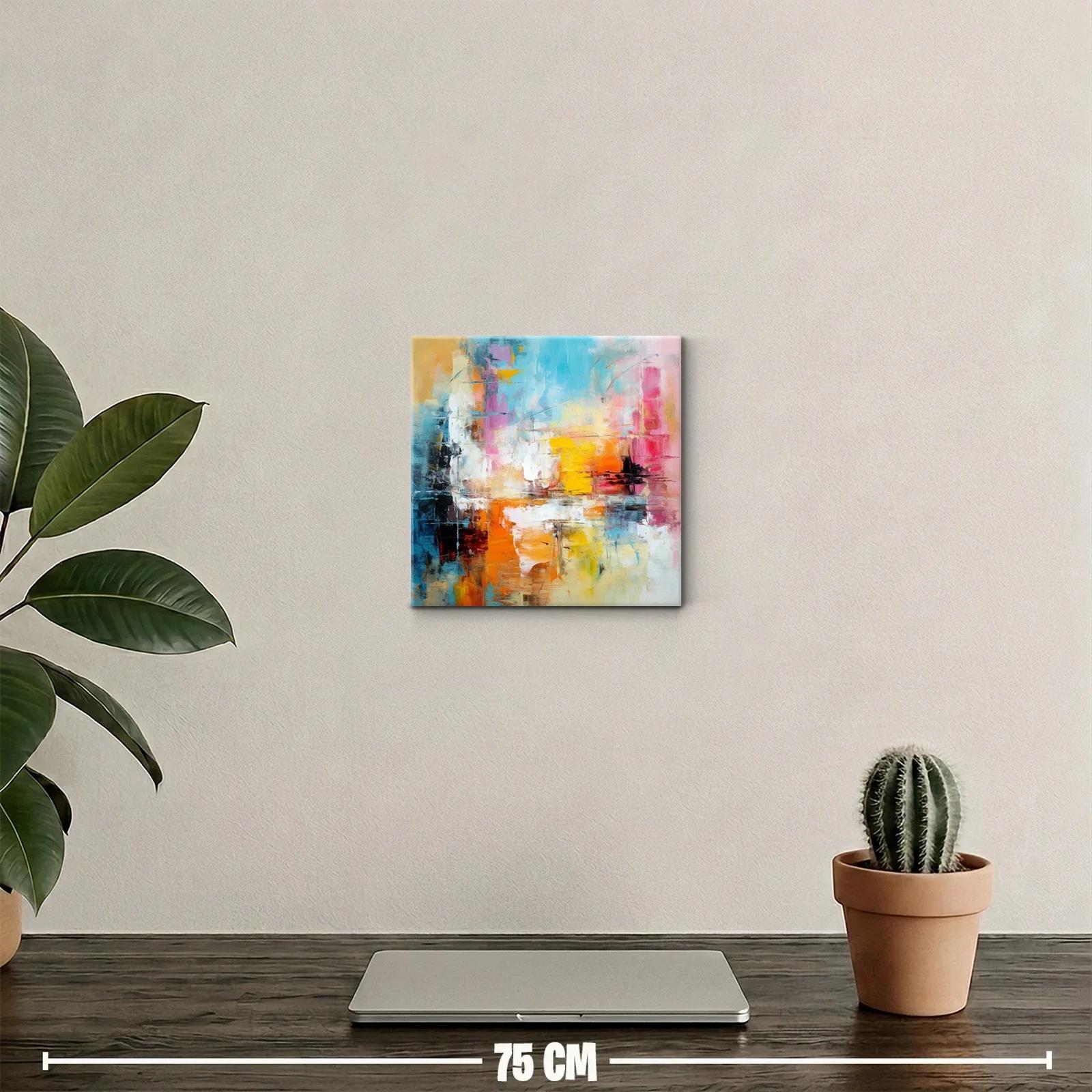 Cuadro decorativo de arte abstracto en tonos vibrantes — miniatura 2