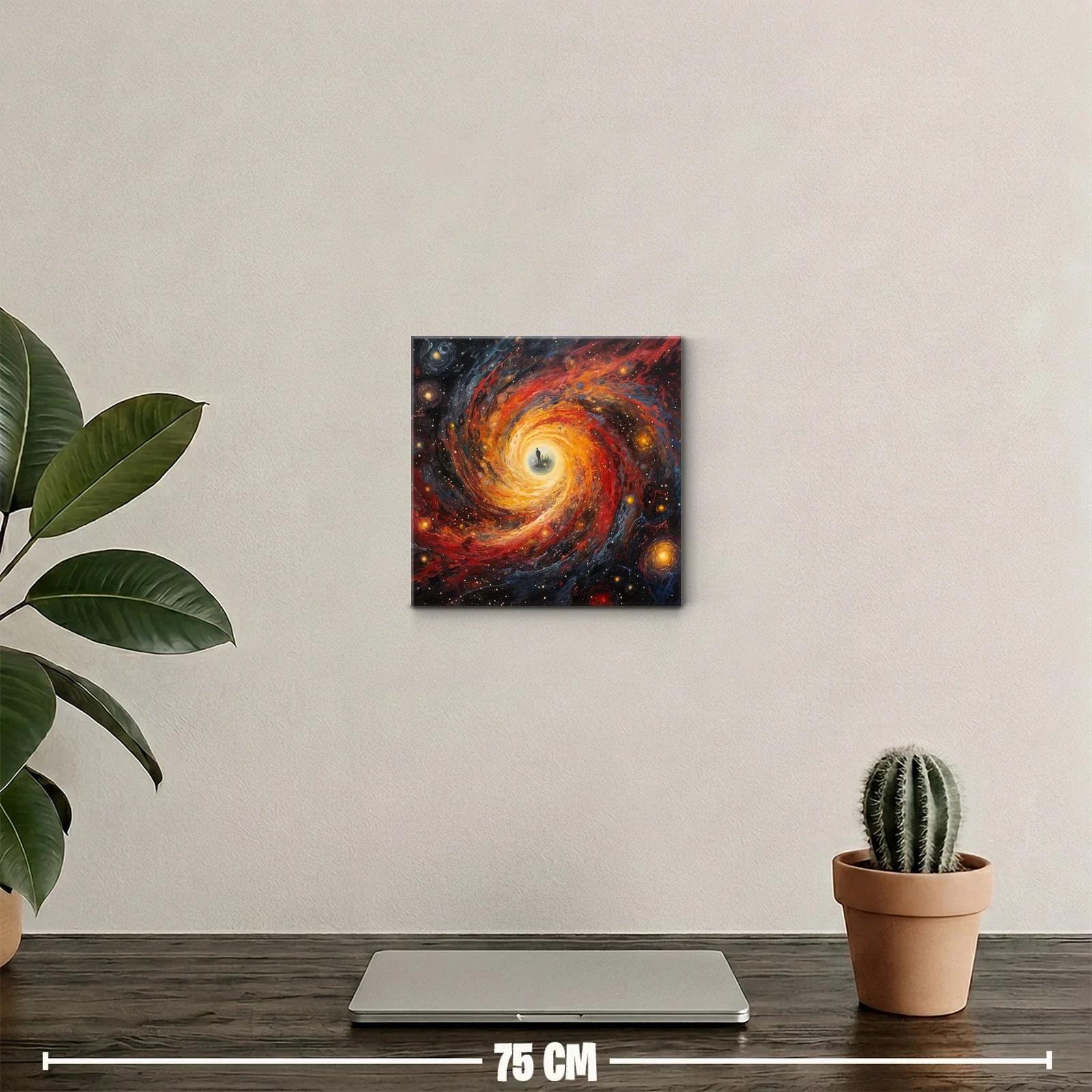 Espiral cósmica con silueta en el centro brillante — miniatura 2