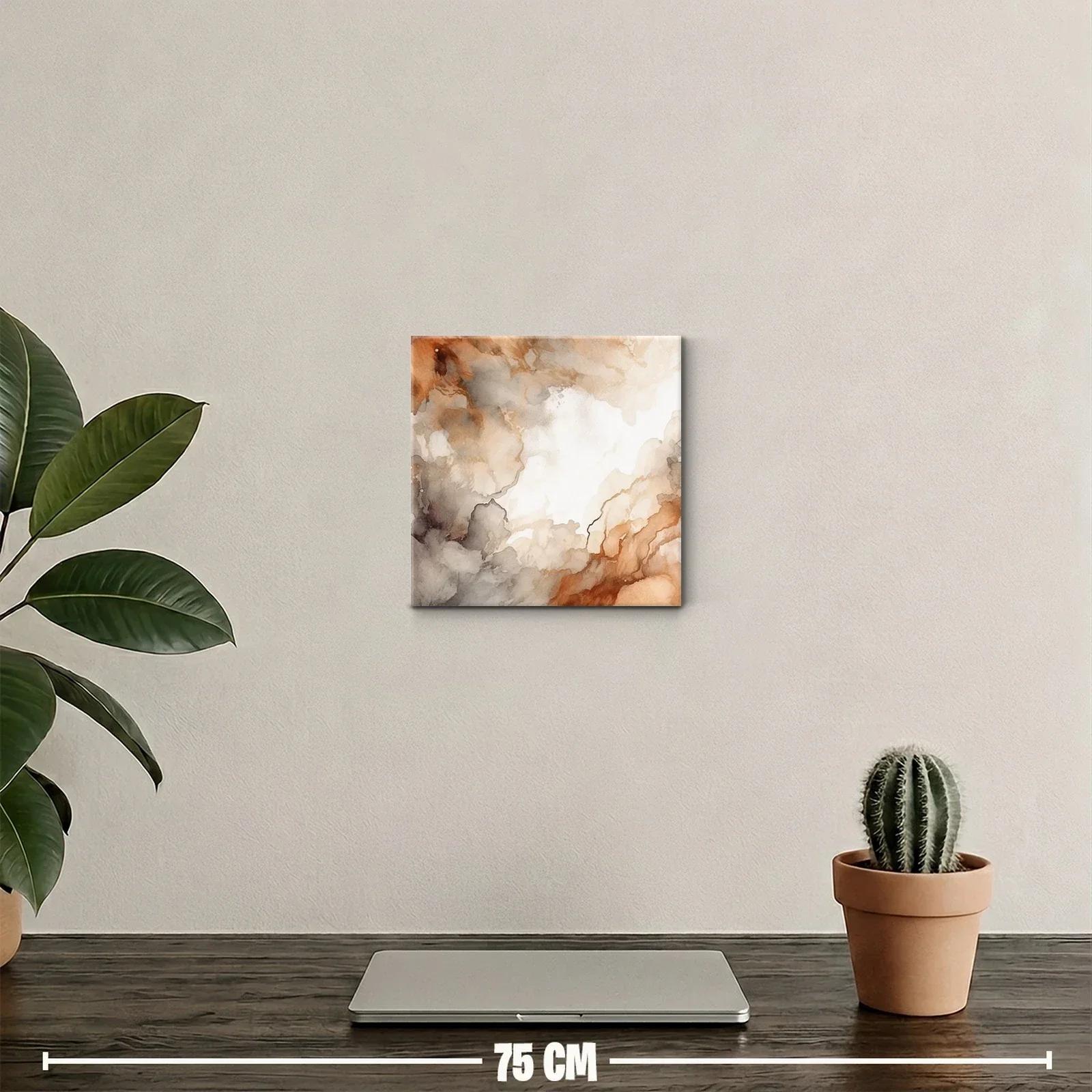 Cuadro decorativo abstracto en tonos tierra cálidos — miniatura 2