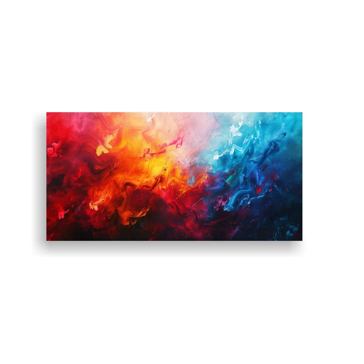 Cuadro nube de color abstracta con fusión cálida y fría — imagen principal