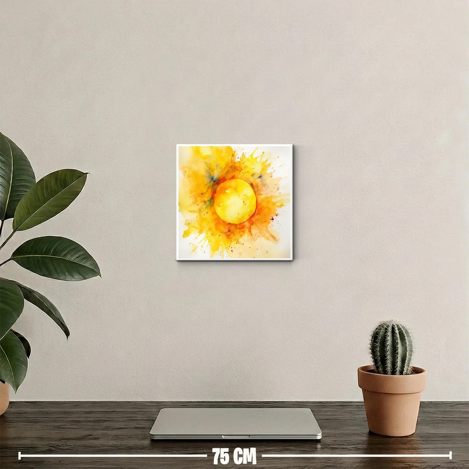 Cuadro decorativo con motivo solar en tonos cálidos vibrantes — miniatura 2