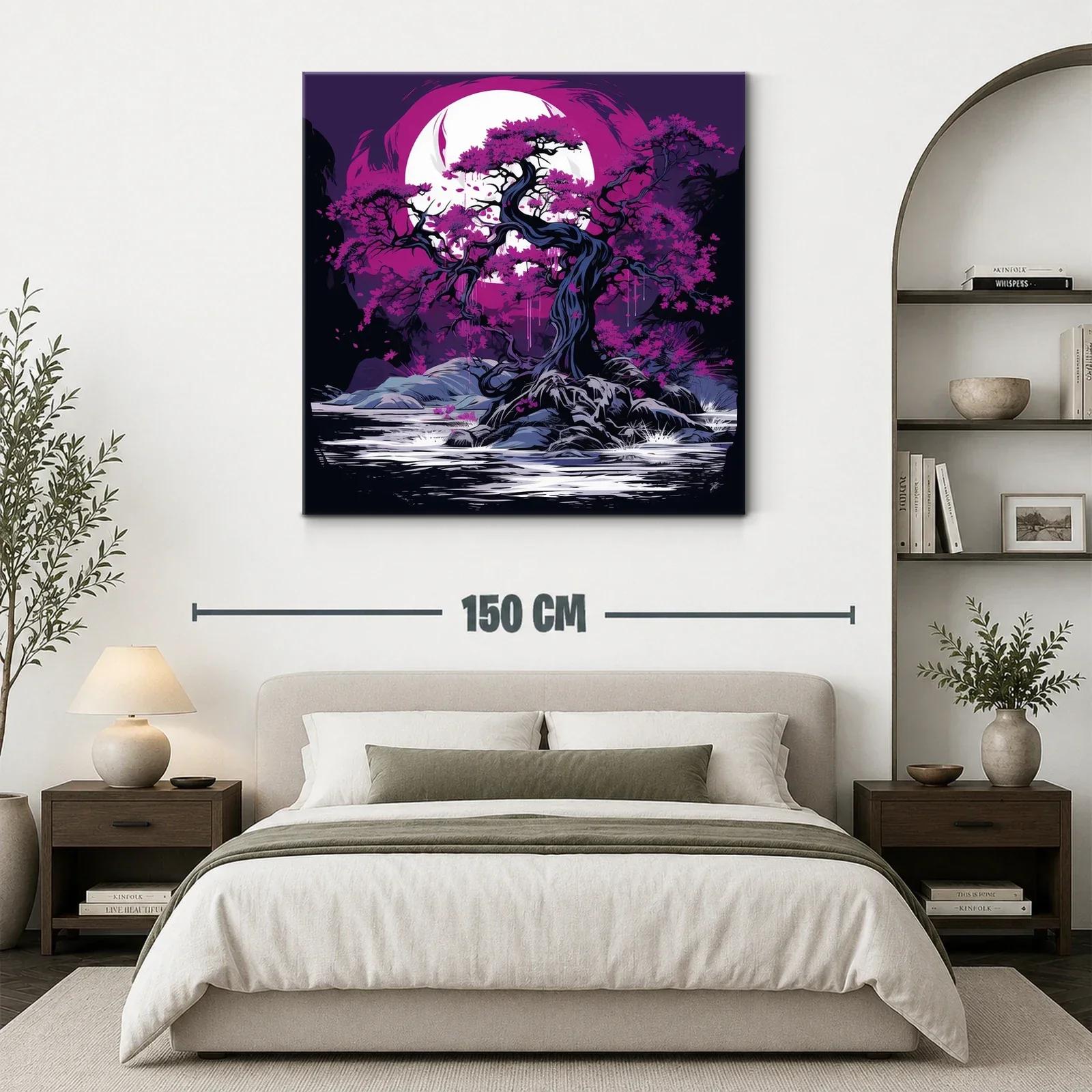 Árbol místico en tonos morados bajo luna llena — miniatura 3