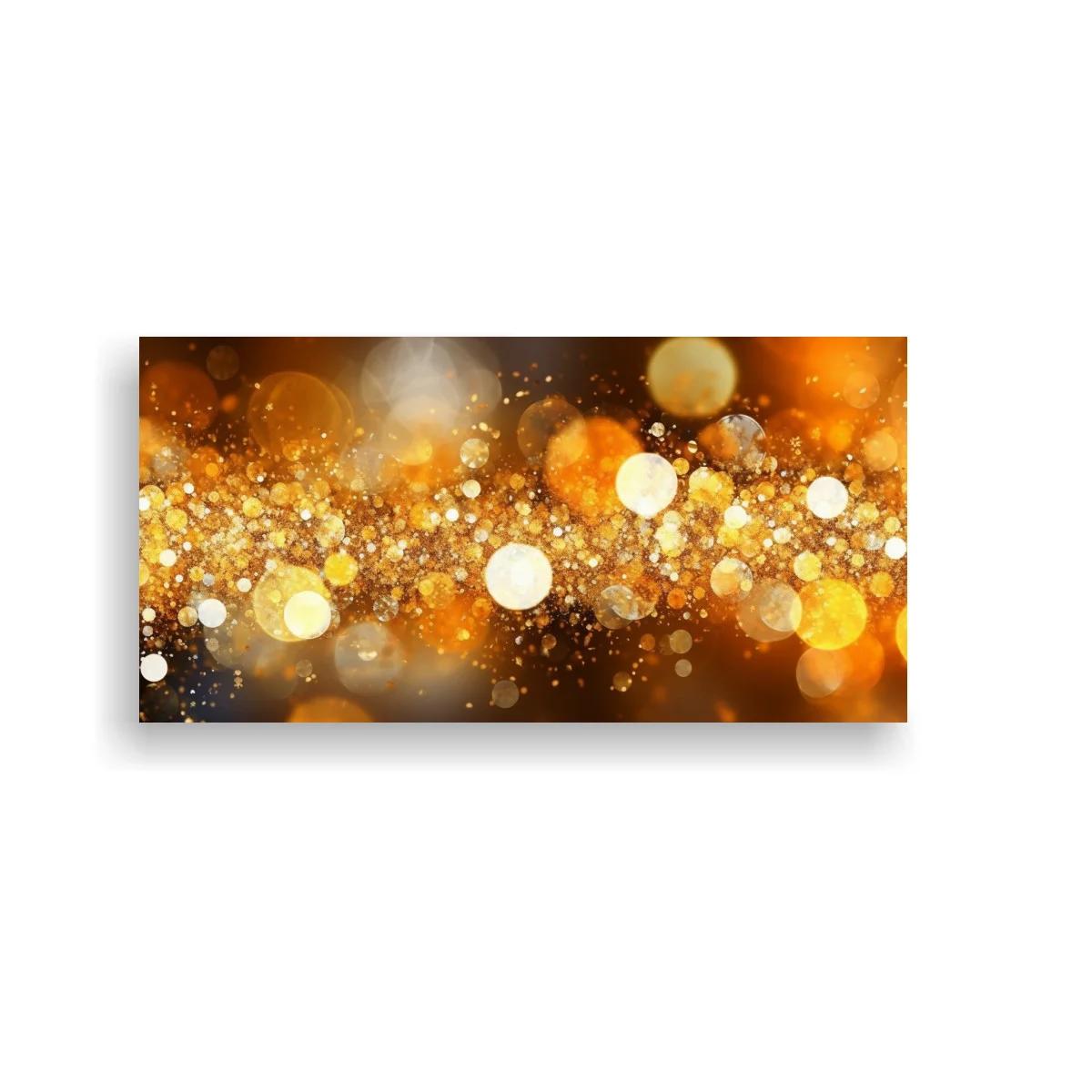 Cuadro luces doradas desenfocadas con salpicado de partículas — imagen principal