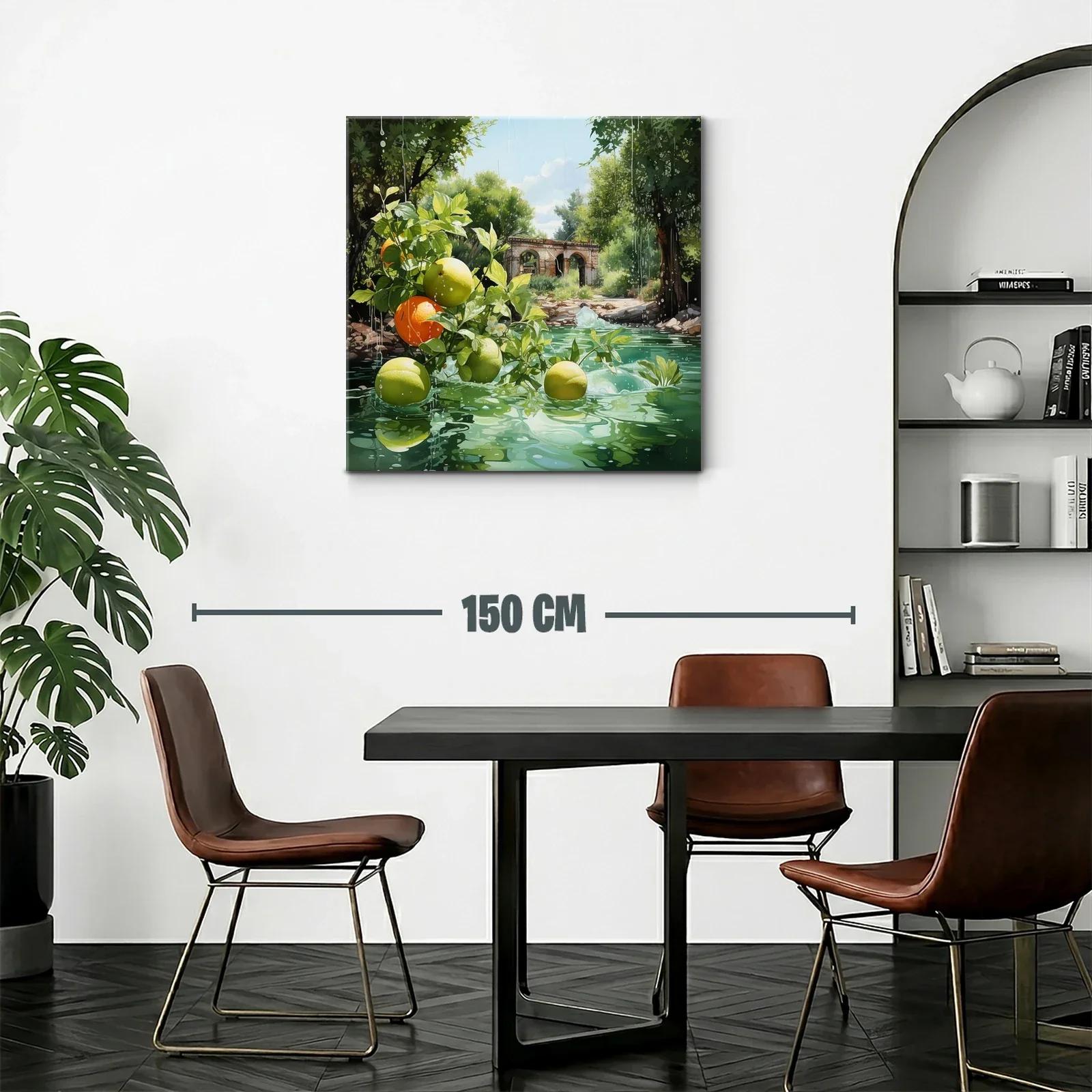 Naturaleza fresca con frutas y paisaje rústico — miniatura 2