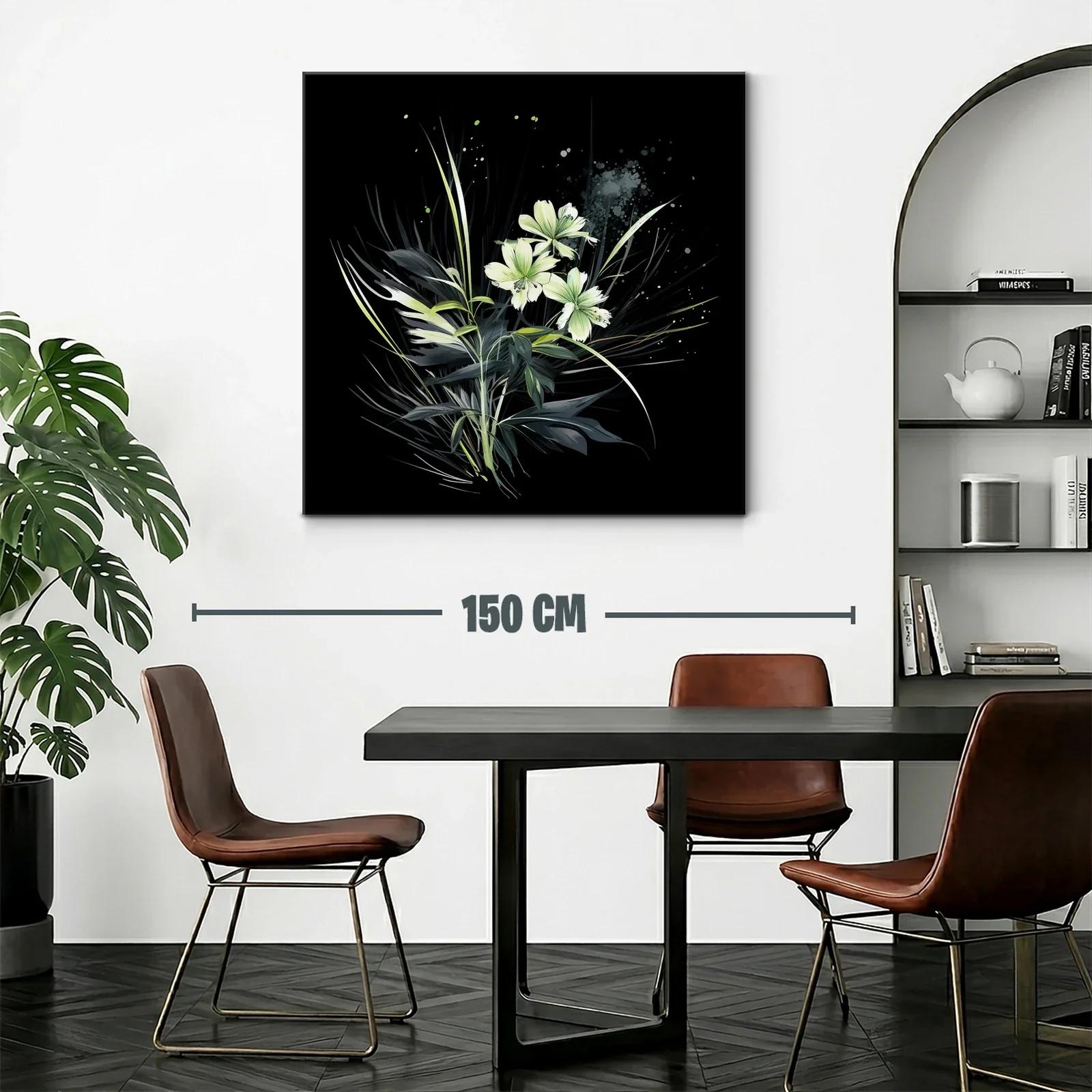 Elegancia natural con flores blancas sobre fondo negro — miniatura 2
