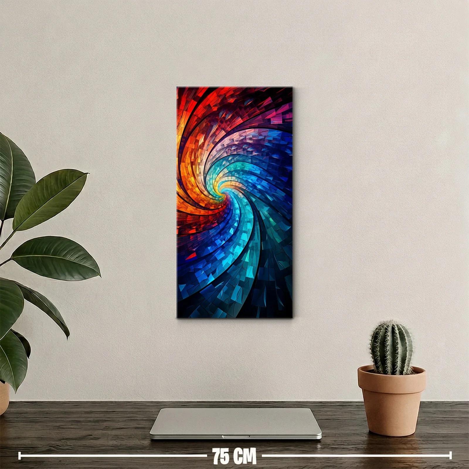 Cuadro espiral luminosa con fragmentos geométricos — miniatura 2