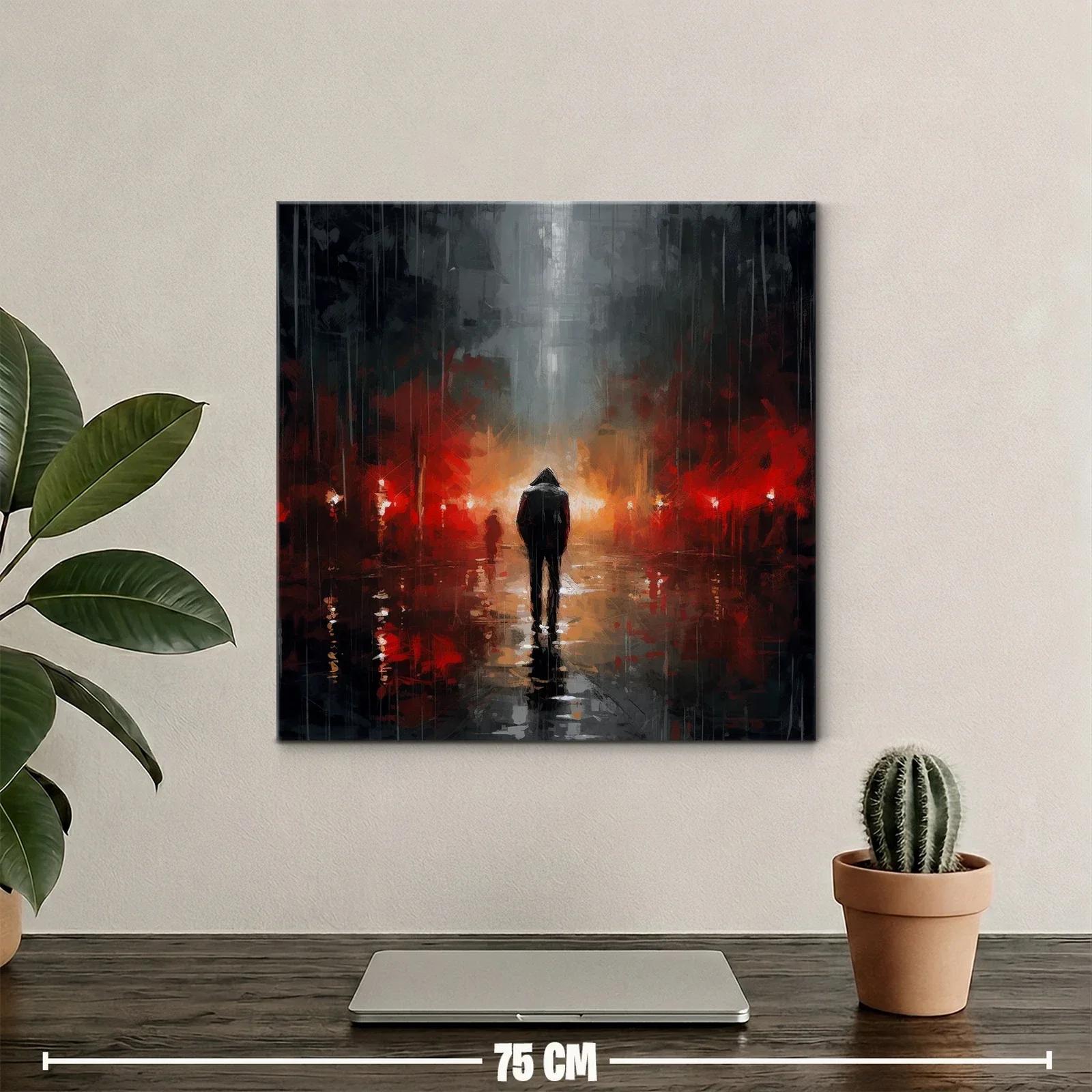 Figura solitaria en paisaje urbano nocturno lleno de luces — miniatura 2
