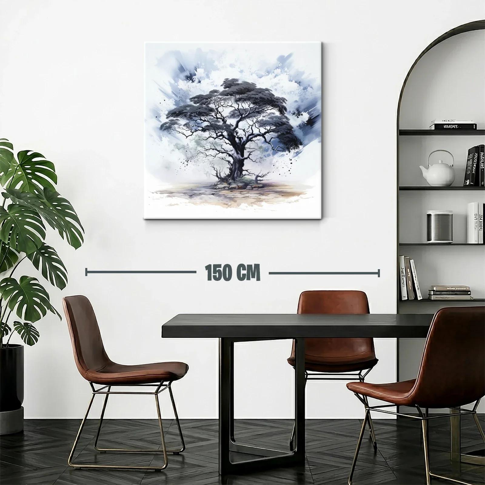 Árbol solitario con tonos grises y azulados en paisaje etéreo — miniatura 2