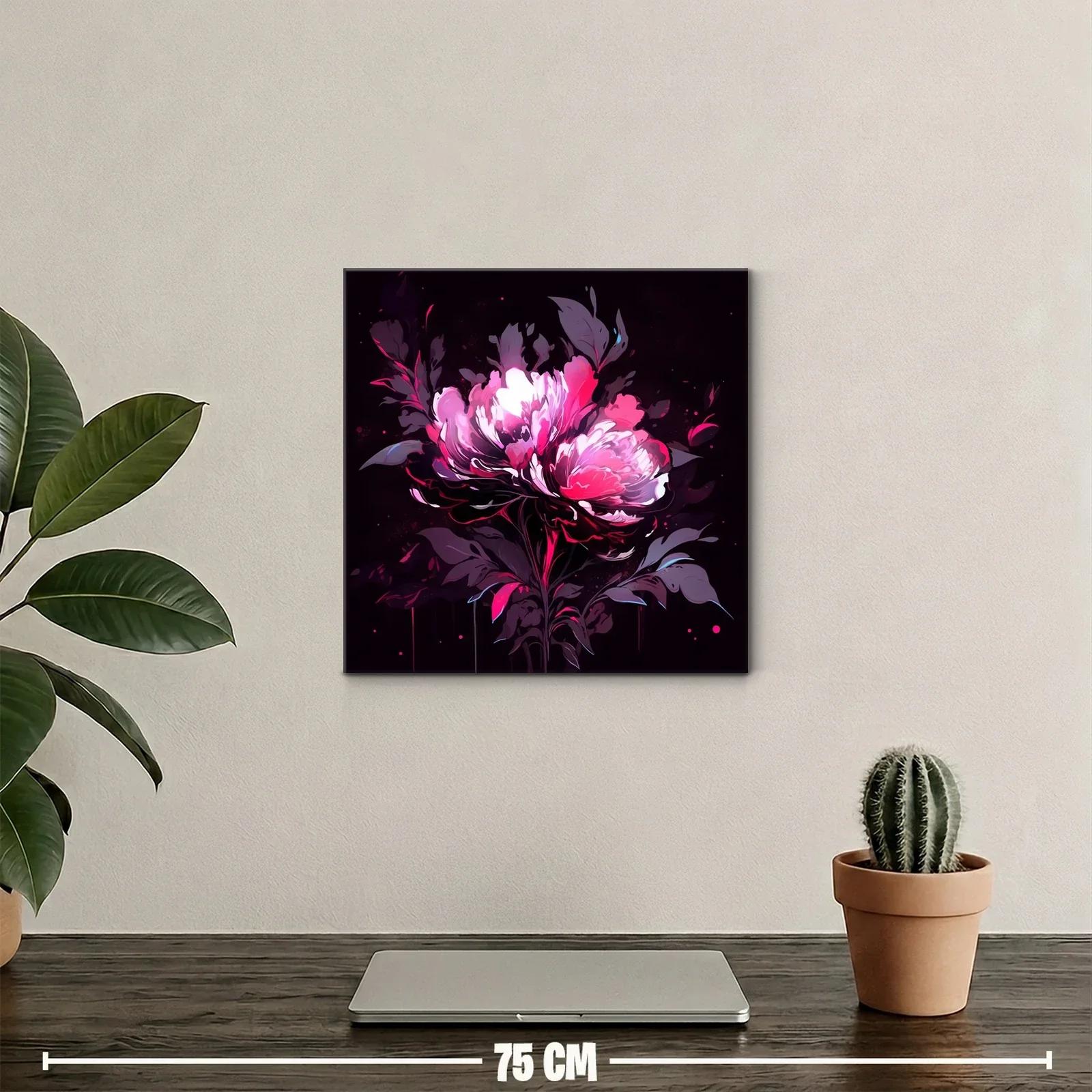 Flor vibrante en tonos rosa y púrpura sobre fondo oscuro — miniatura 2