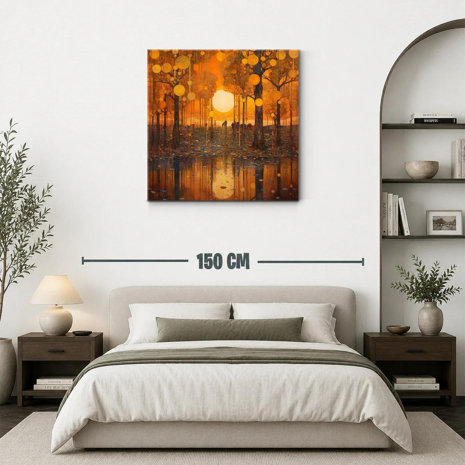 Atardecer dorado entre árboles y reflejos mágicos — miniatura 3
