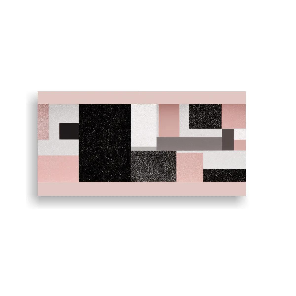 Cuadro abstracto de rectángulos en bandas rosa pálido y gris — imagen principal