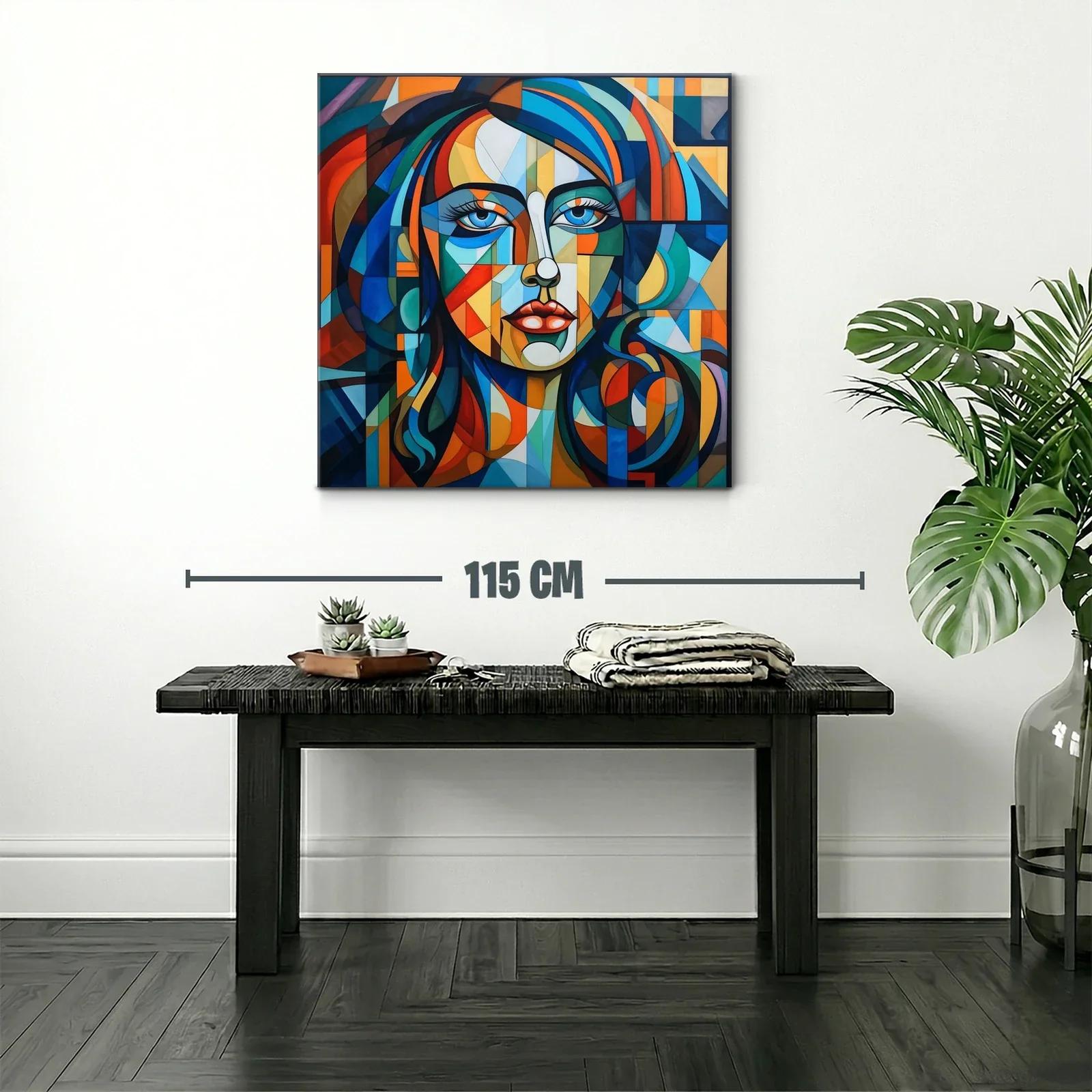 Retrato femenino en estilo cubista vibrante y contemporáneo — miniatura 2
