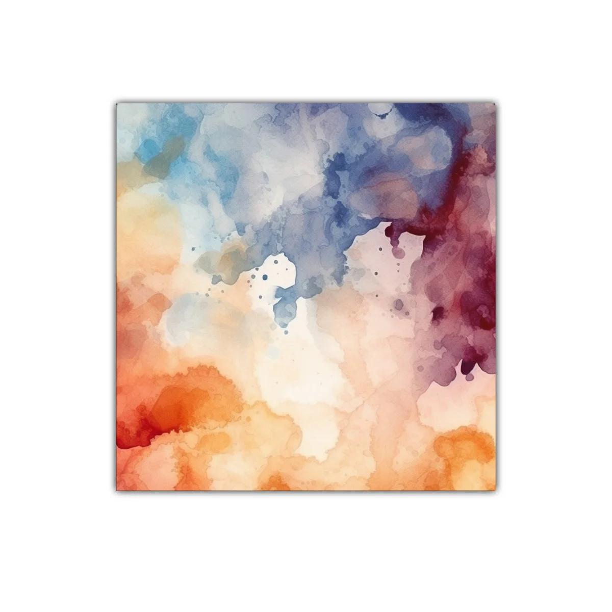 Cuadro abstracto en tonos cálidos y fríos vibrantes — miniatura 1