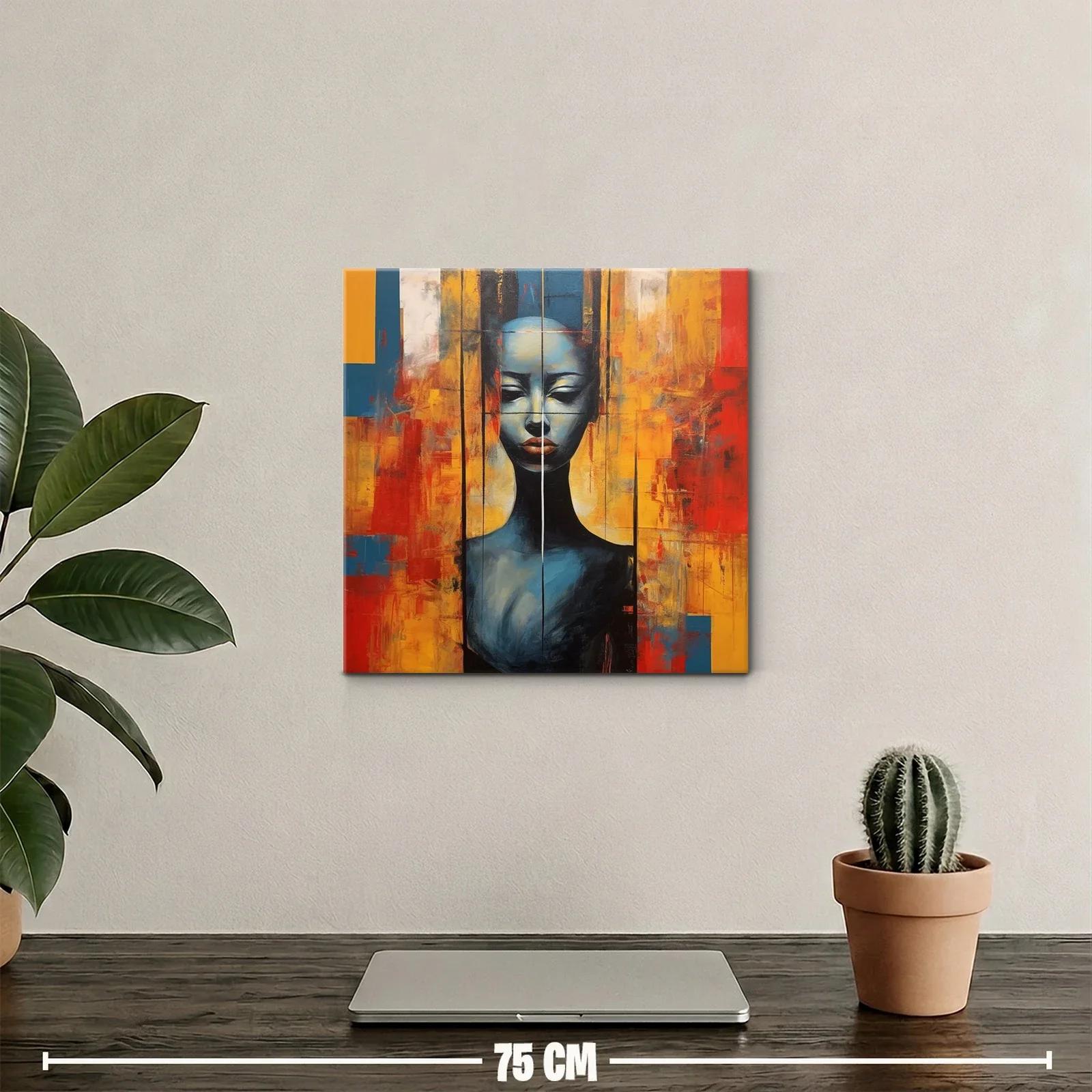 Rostro sereno en contraste vibrante y tonos cálidos — miniatura 2