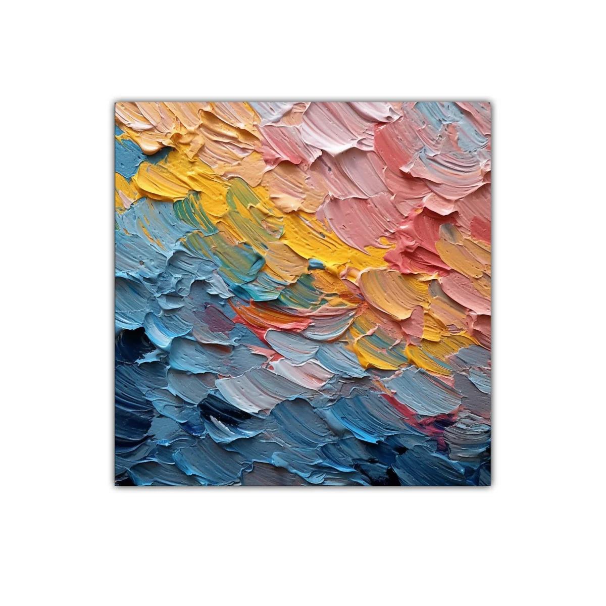Cuadro abstracto con textura y colores vibrantes — miniatura 1