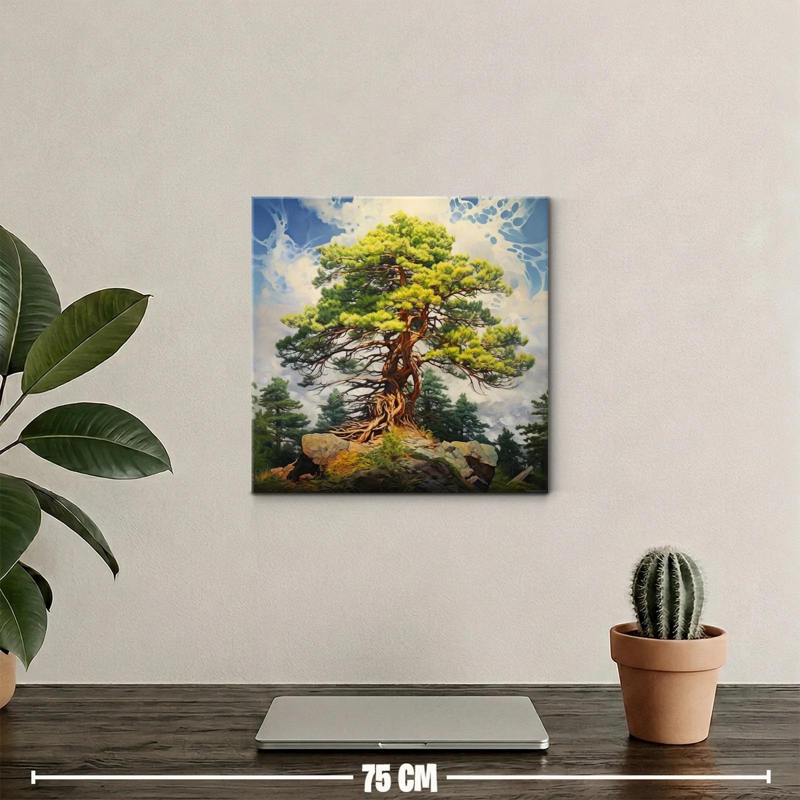 Árbol milenario sobre rocas bajo cielo azul — miniatura 2