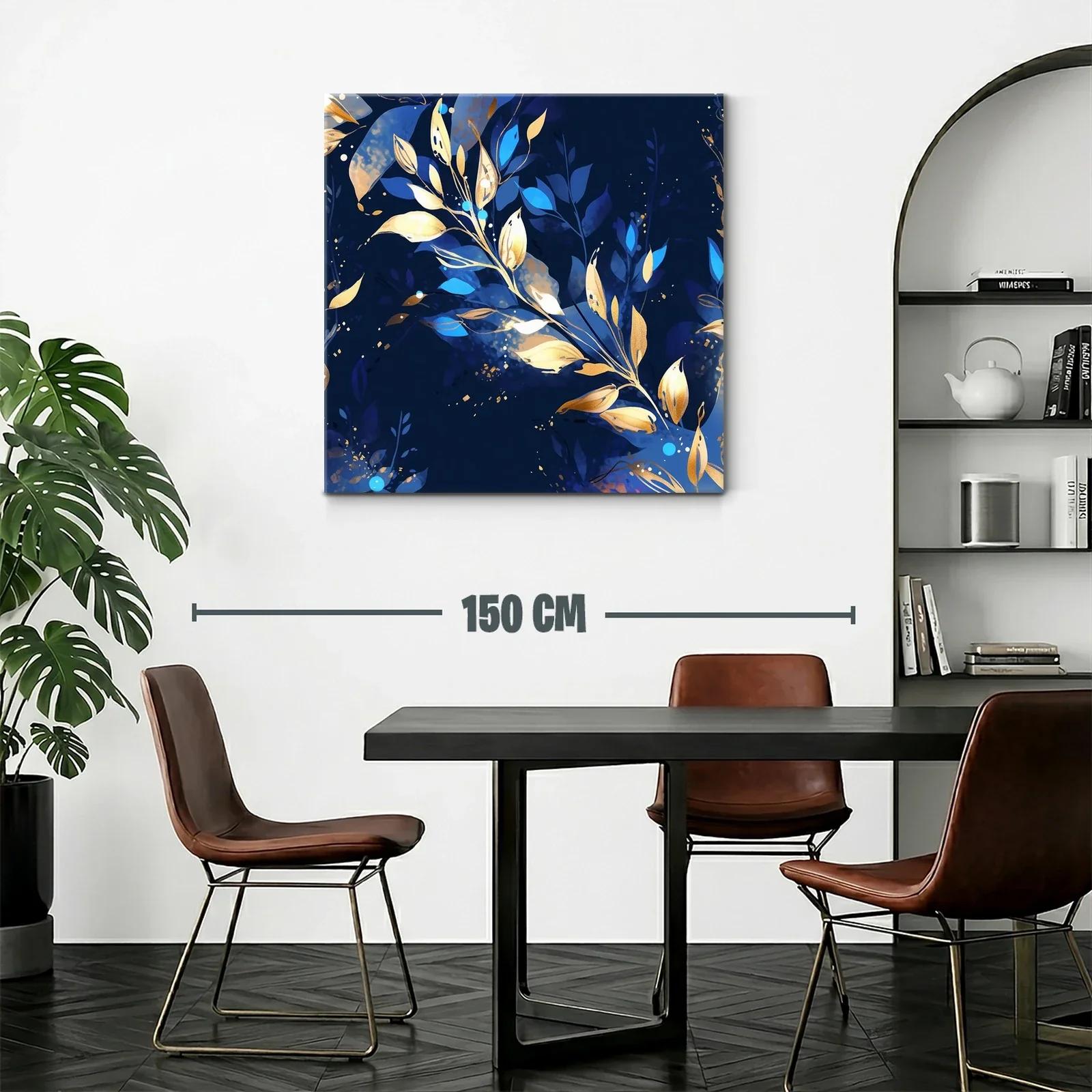 Elegancia natural en tonos dorados y azules vibrantes — miniatura 2