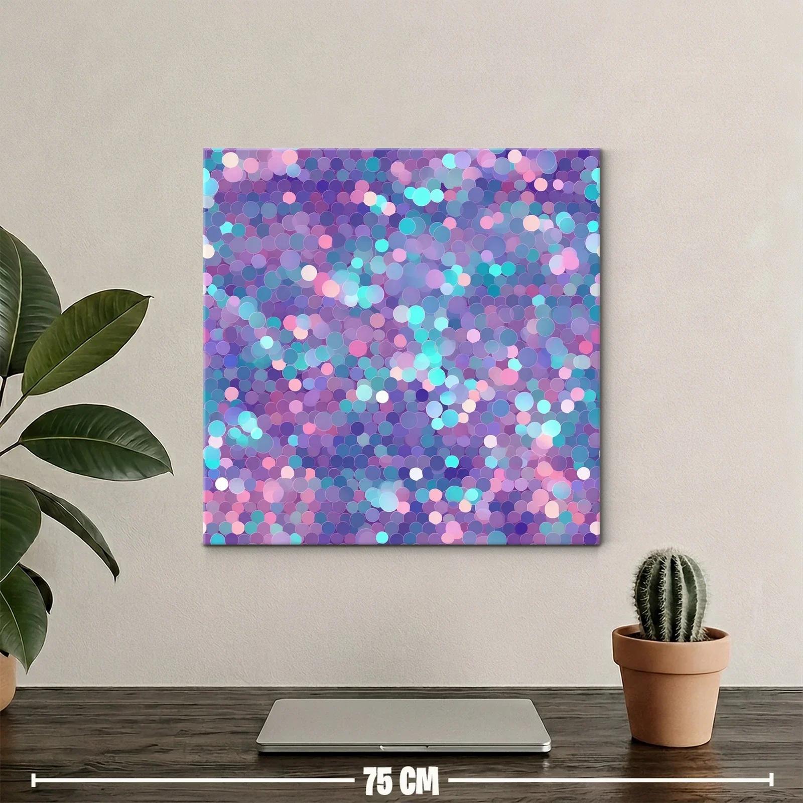 Cuadro abstracto con patrones circulares en tonos pastel — miniatura 2