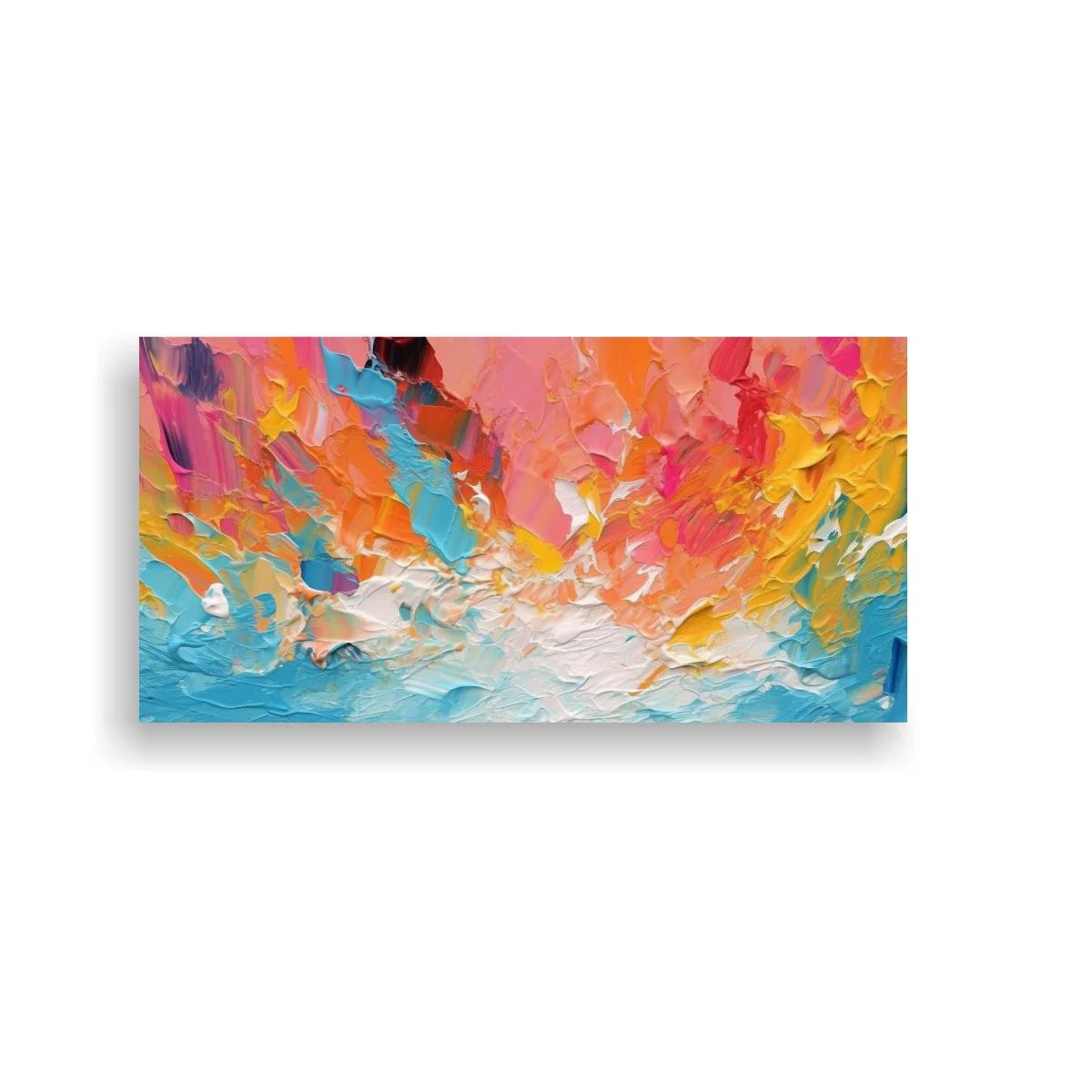 Cuadro abstracto con toques mostaza y relieve — imagen principal