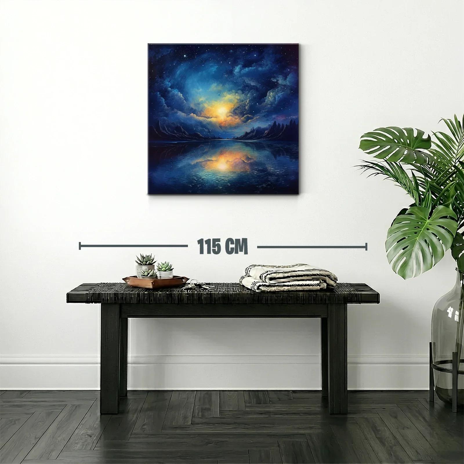 Paisaje celestial con reflejo en agua bajo cielo estrellado — miniatura 2