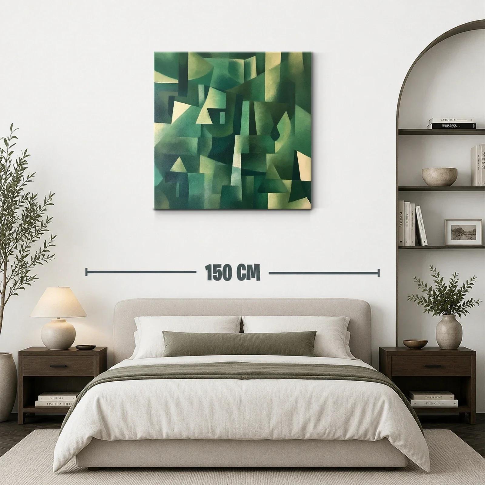 Composición abstracta con tonos verdes y formas geométricas — miniatura 3