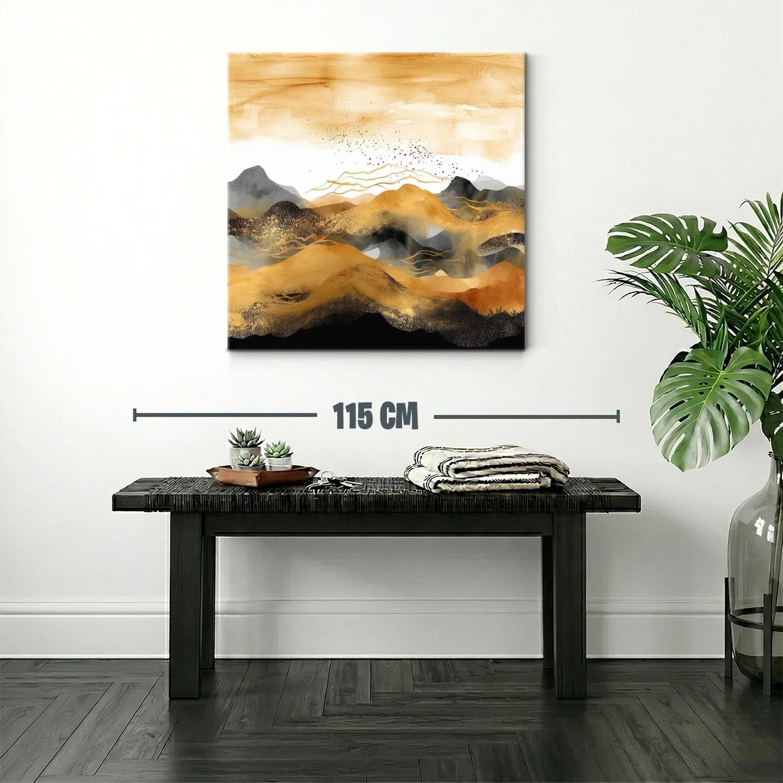 Paisaje abstracto en tonos tierra y negros cálidos — miniatura 2