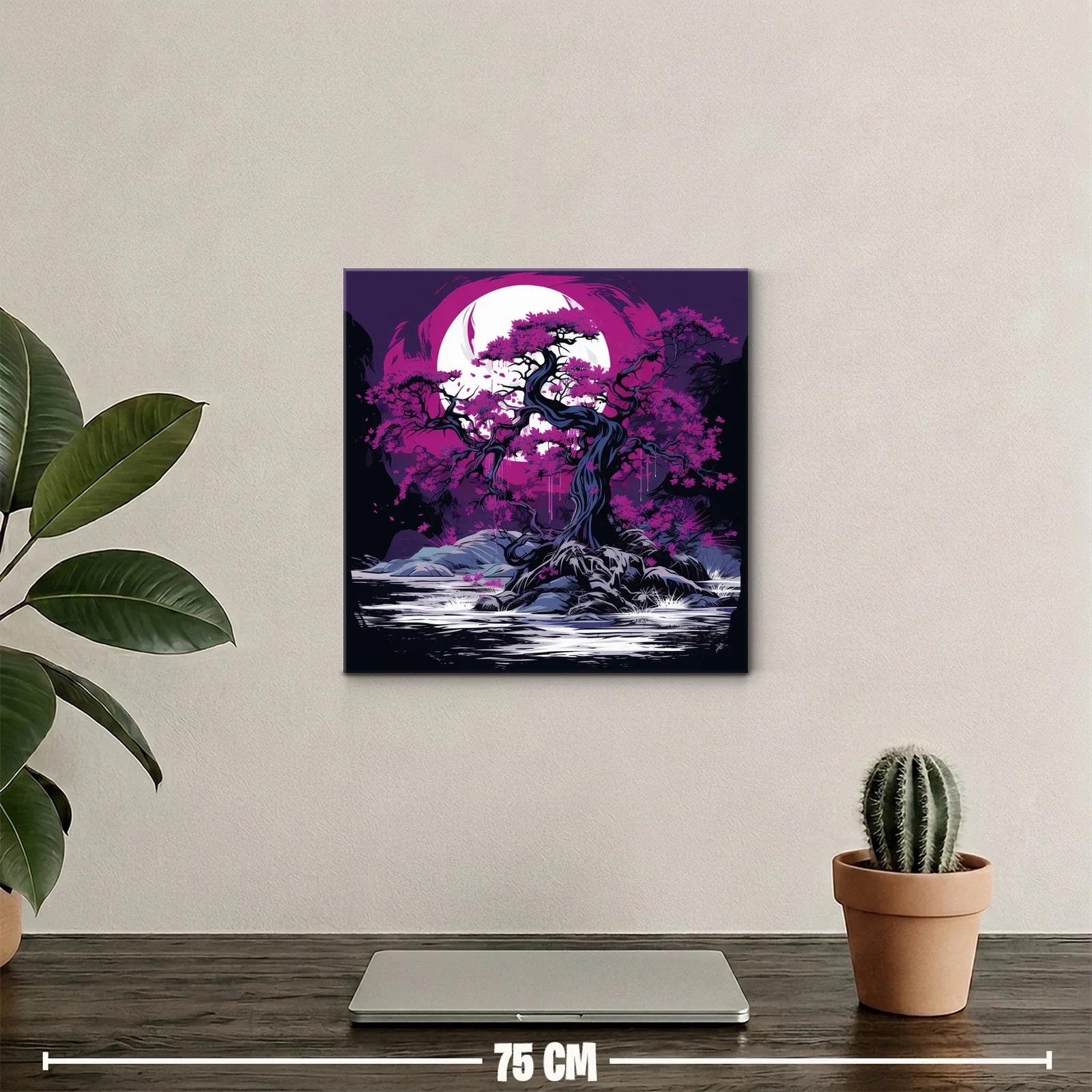 Árbol místico en tonos morados bajo luna llena — miniatura 2